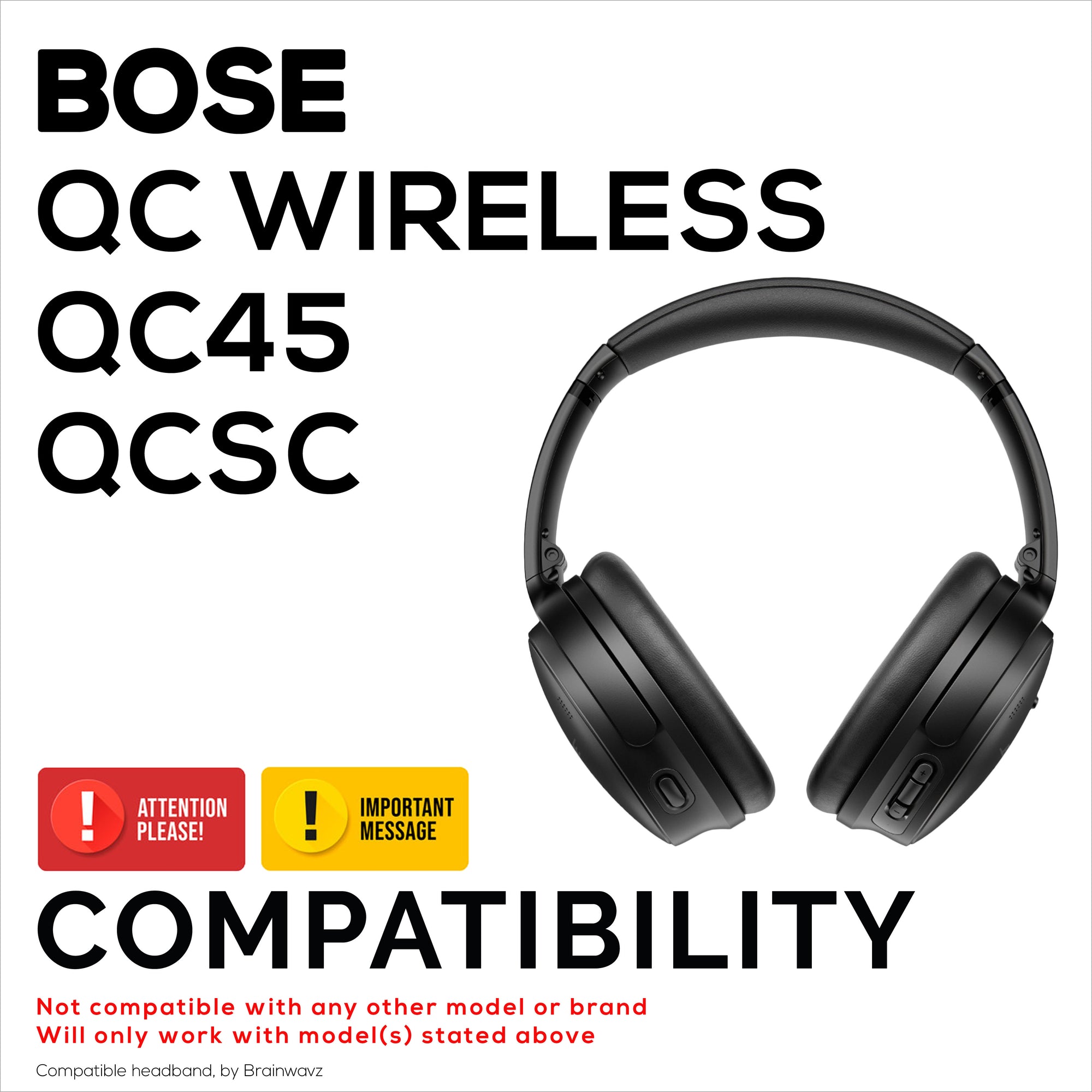 طوق رأس بديل من الجلد الصناعي لسماعات Bose QuietComfort QC45 وQCSC وQC اللاسلكية - وسادة علوية للسماعة - لاستعادة الراحة والملاءمة
