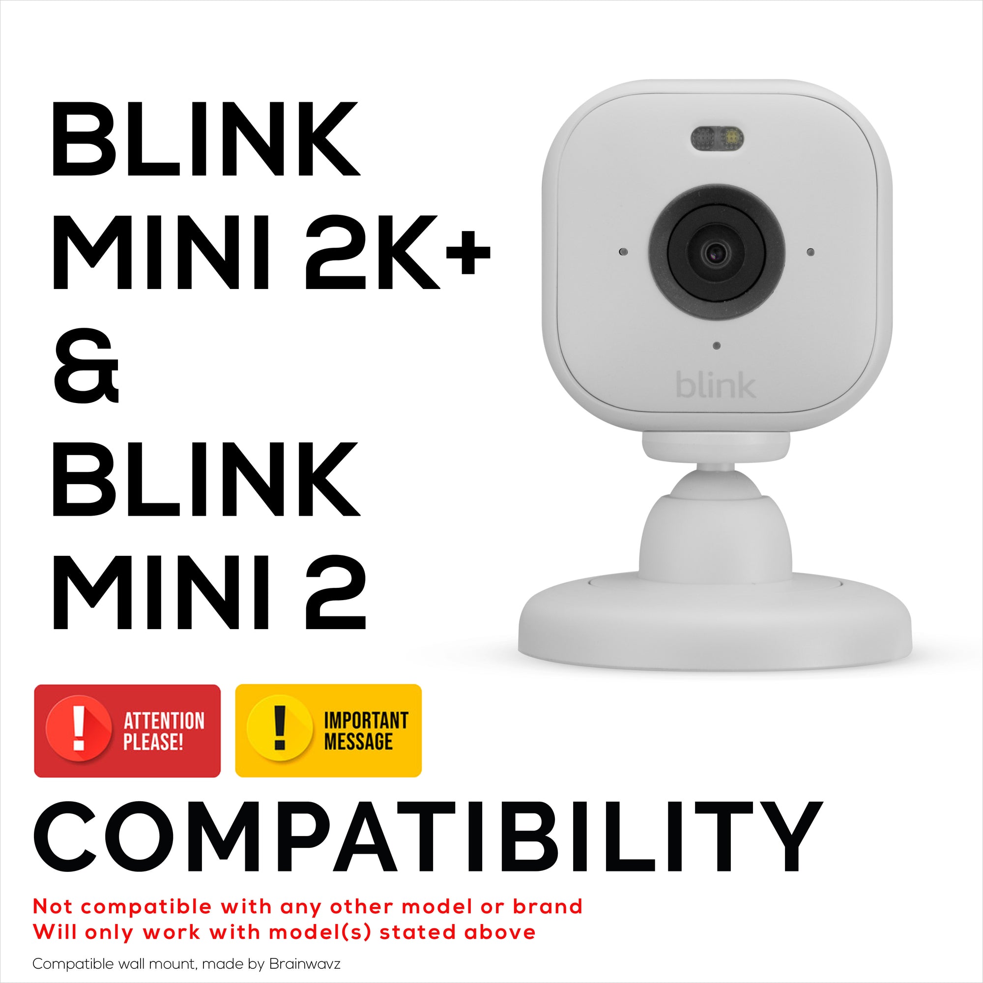 حامل زاوية بدون براغي لكاميرات Blink Mini 2K+ وBlink Mini 2، يوفر زوايا رؤية أفضل ويقلل من النقاط العمياء، سهل التركيب على الحائط، لاصق وبراغي