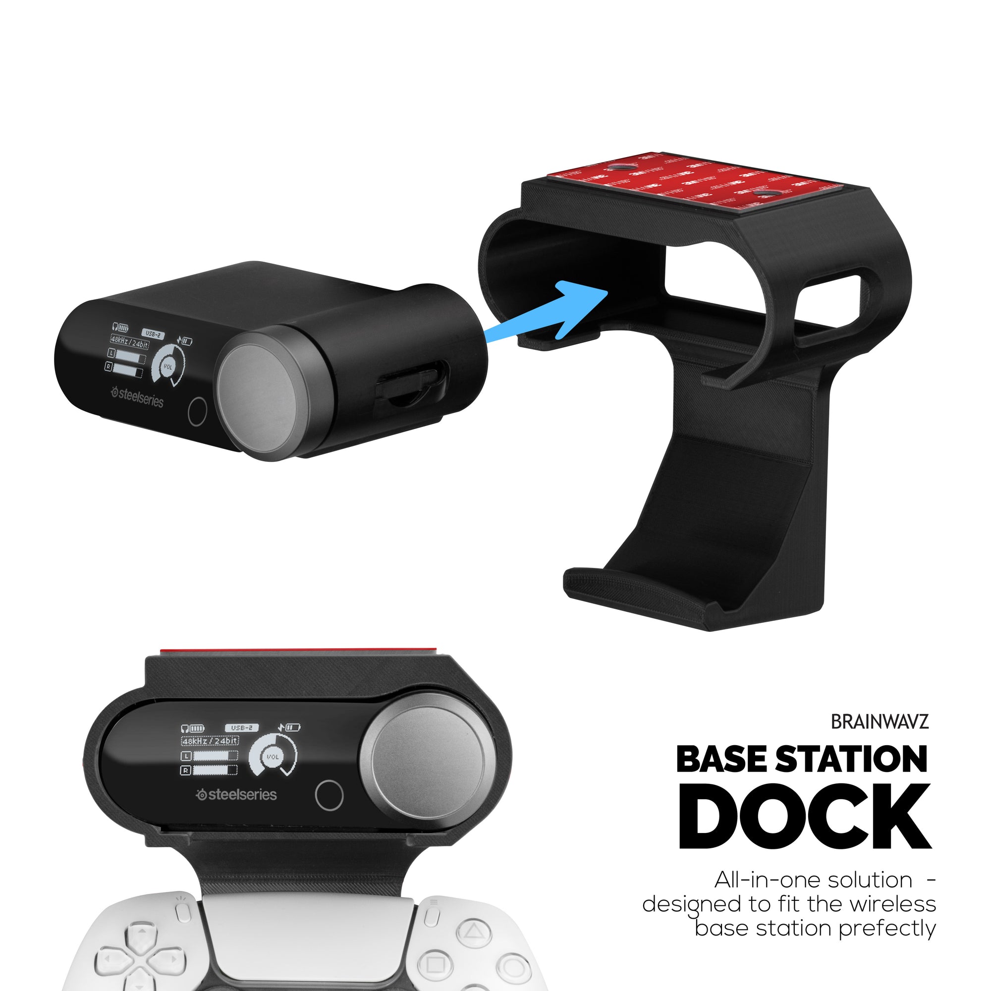 Under Desk Mount & Game Controller Hanger for SteelSeries Arctis Nova Pro Wireless Base Station