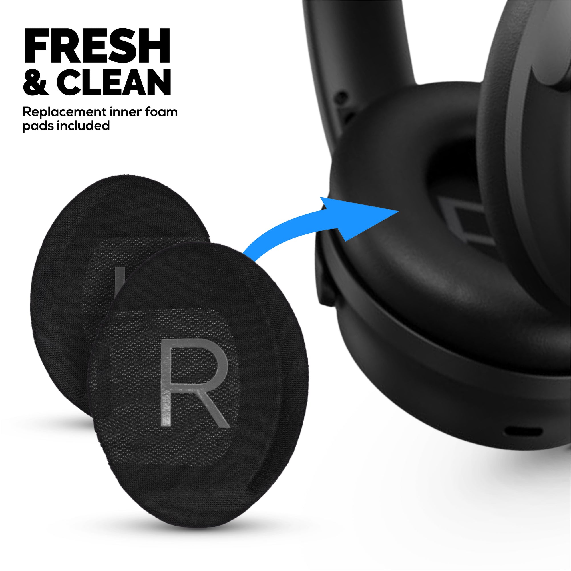 Hybridní náhradní náušníky pro bezdrátová sluchátka Bose QuietComfort 45 (QC45), měkký gel, prodyšná tkanina s PU kůží a paměťovou pěnou, extra pohodlí