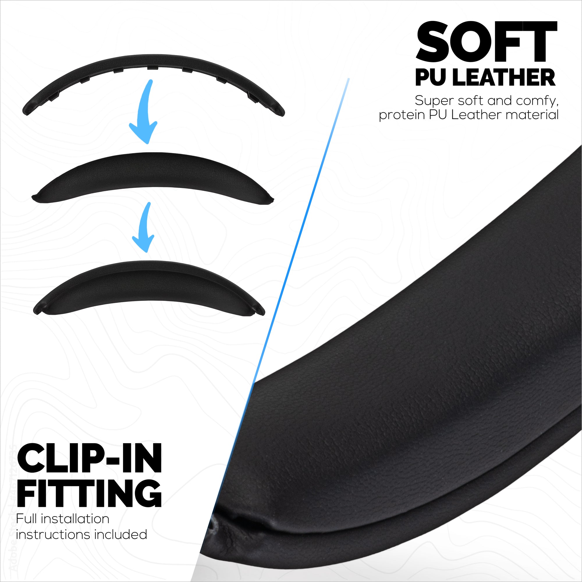 طوق رأس بديل من الجلد الصناعي لسماعات Bose QuietComfort QC45 وQCSC وQC اللاسلكية - وسادة علوية للسماعة - لاستعادة الراحة والملاءمة