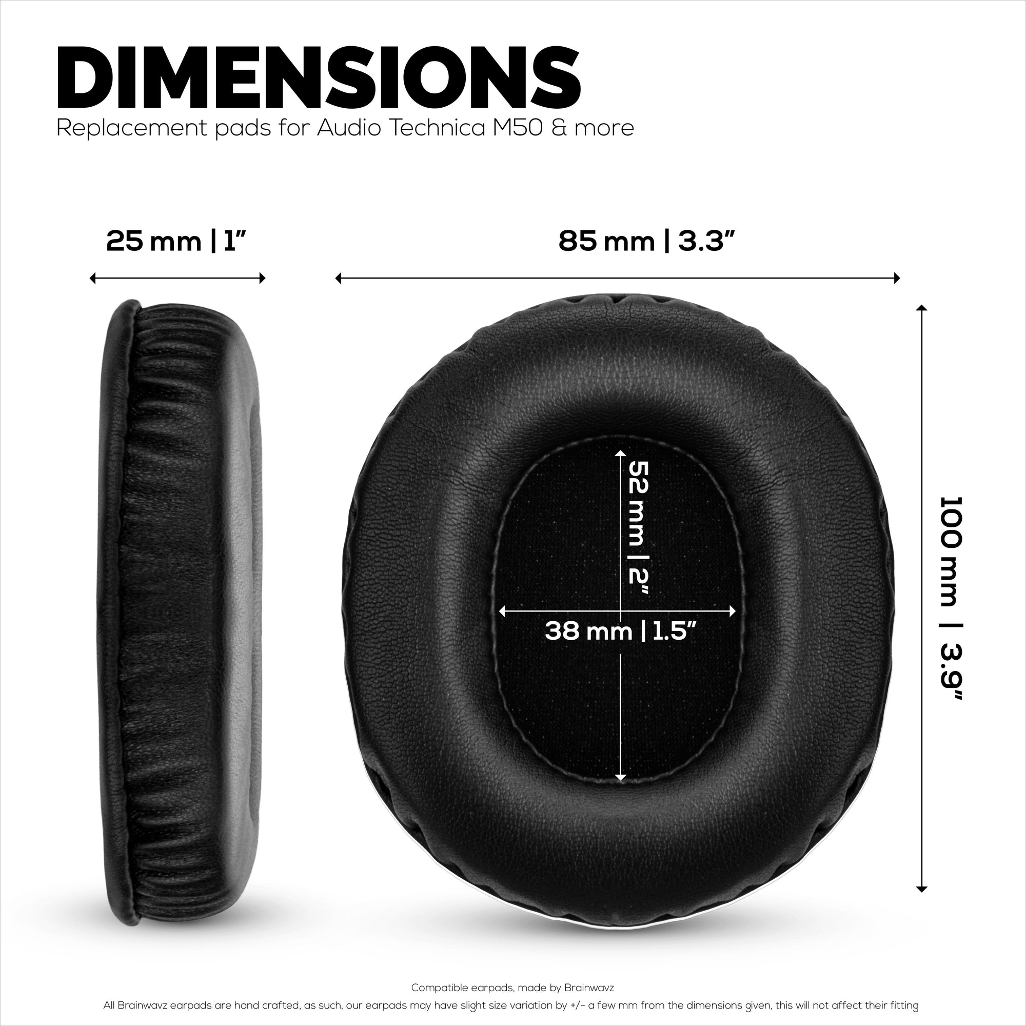 وسادات أذن بديلة من جلد الغنم لسماعات Audio Technica ATH-M50X، M50xBT، M50RD، M40X، M30X، M20X. مصنوعة من جلد طبيعي ناعم وإسفنج ميموري فوم.