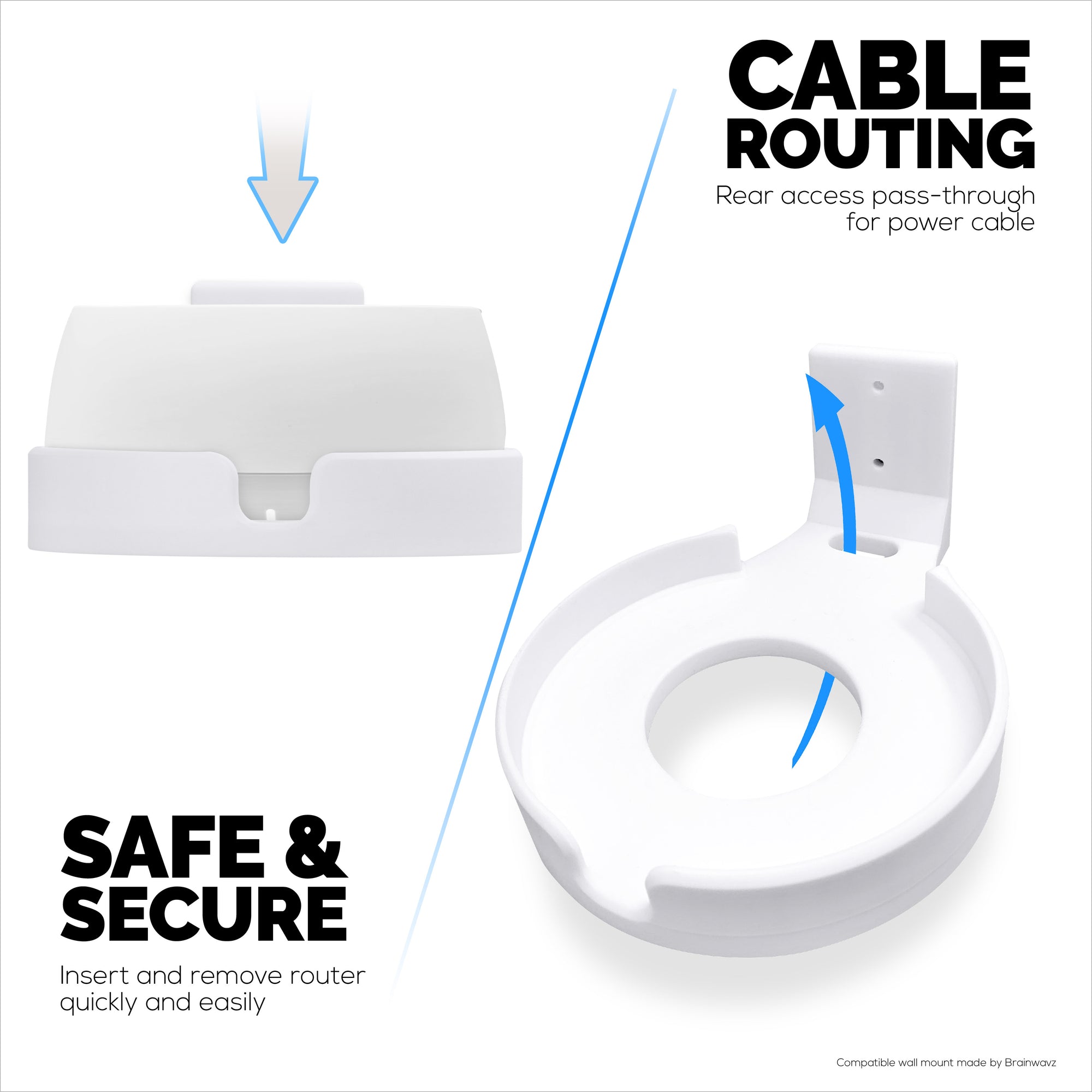 حامل حائط بدون براغي لجهاز التوجيه TP-Link Deco BE25، حامل سهل التركيب، لاصق وبرغي