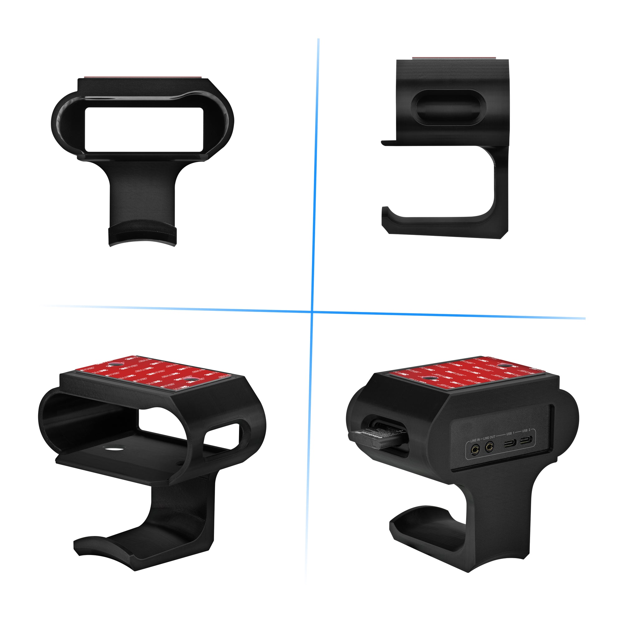 حامل سماعات رأس يُوضع أسفل المكتب لسماعات Steelseries Arctis Nova Pro اللاسلكية، وNova Pro Omni، وNova Elite، مع قاعدة توصيل لمحطة القاعدة اللاسلكية.