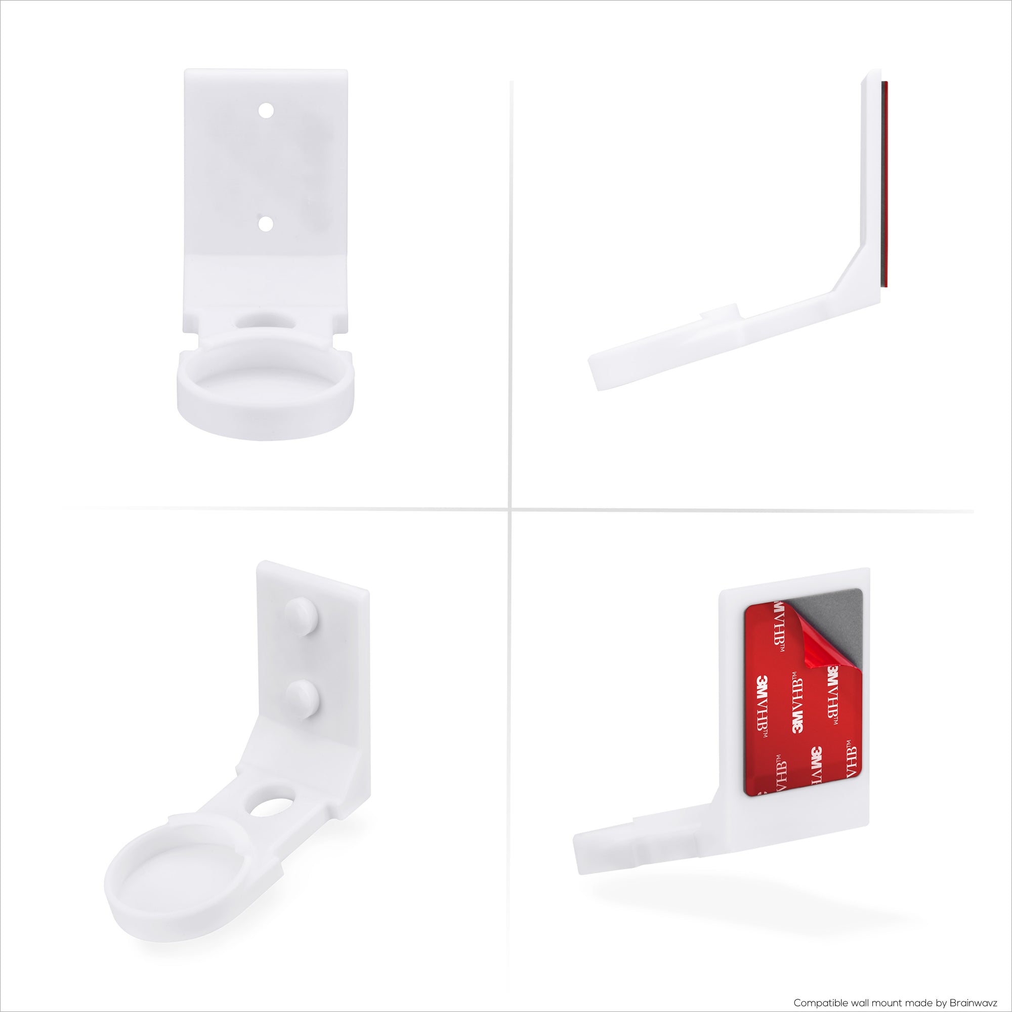 حامل جداري لكاميرا Ring Indoor Plus - حامل سهل التركيب مصمم خصيصًا مع شريط 3M VHB ومسامير لتثبيت آمن - زاوية رؤية أفضل وثبات أعلى
