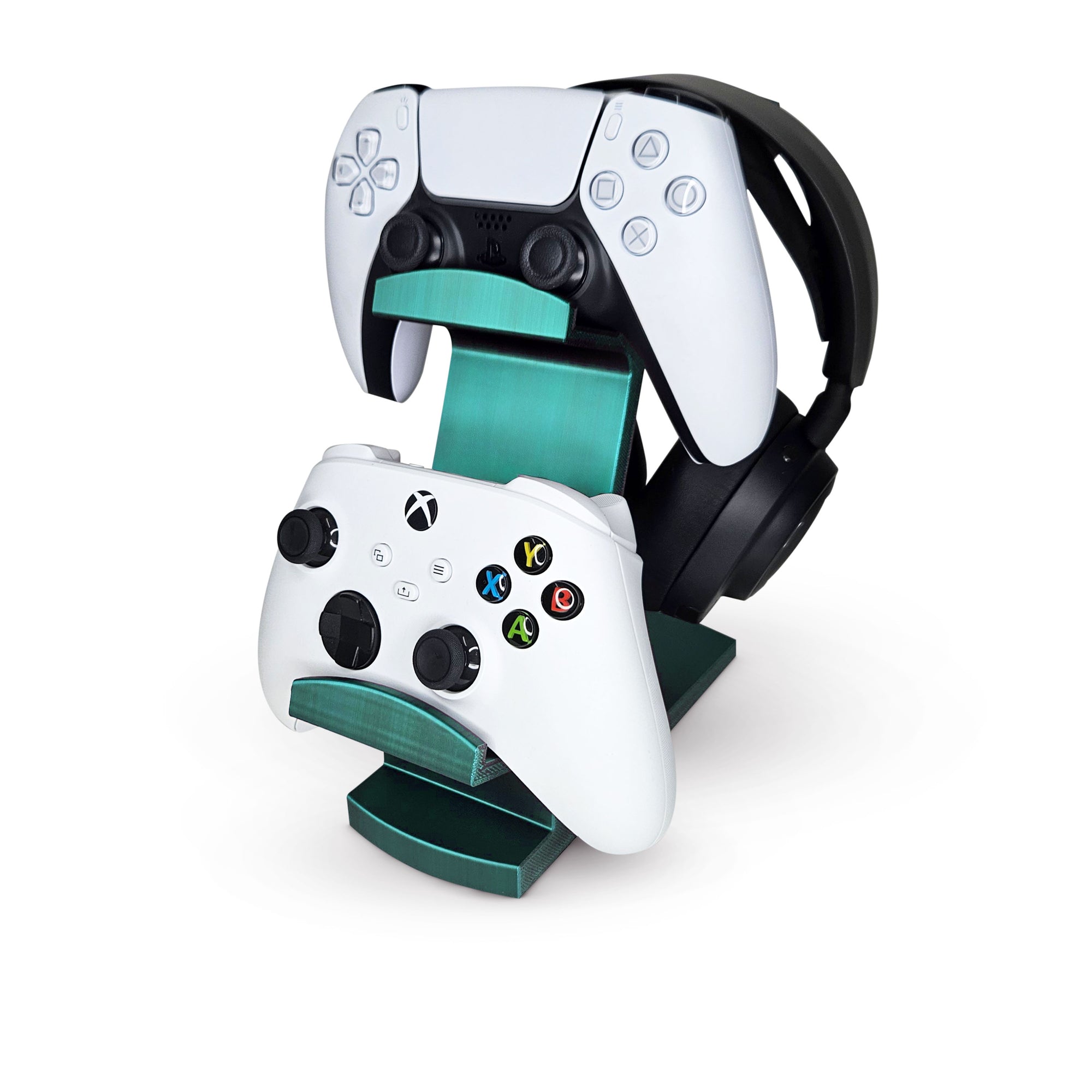 The Gravitas - حامل سماعات الرأس وحامل وحدة التحكم في الألعاب للمكاتب - تصميم عالمي لجميع أنواع سماعات الرأس ولوحات الألعاب