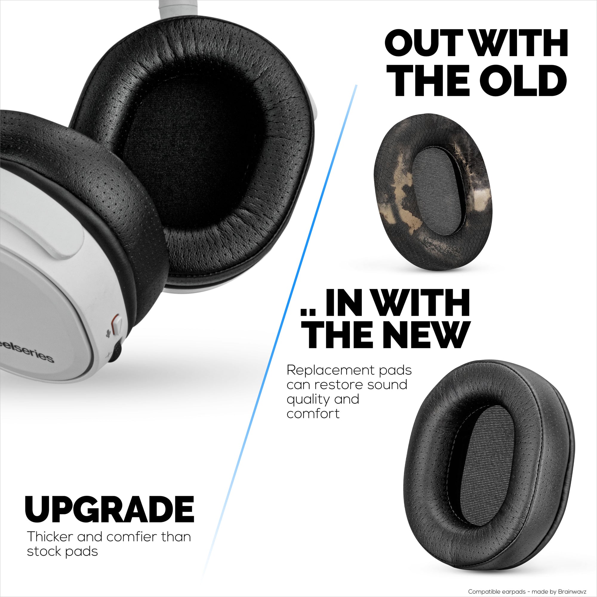 Steelseries Arctis Replacement Perforated Earpads, Upgraded Materials & Memory Foam, Designed For Arctis 1, 3, 5, 7, 9, Pro & Prime (Perf)