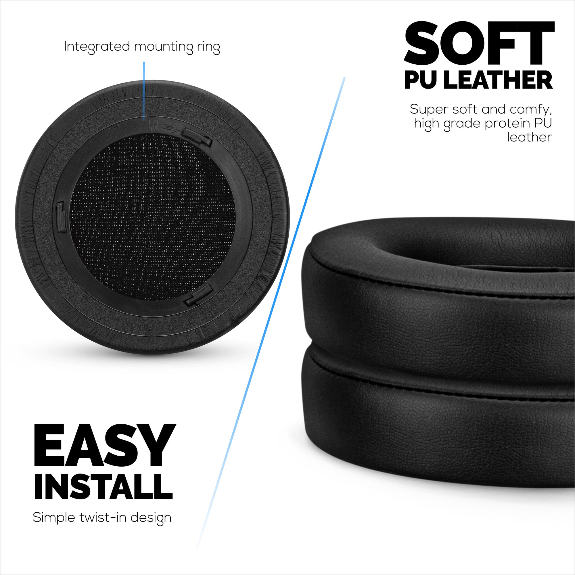 Erstatningsørepuder til Corsair Virtuoso RGB Gaming Headset (trådløst/XT/SE), blødt PU-læder og ekstra komfort