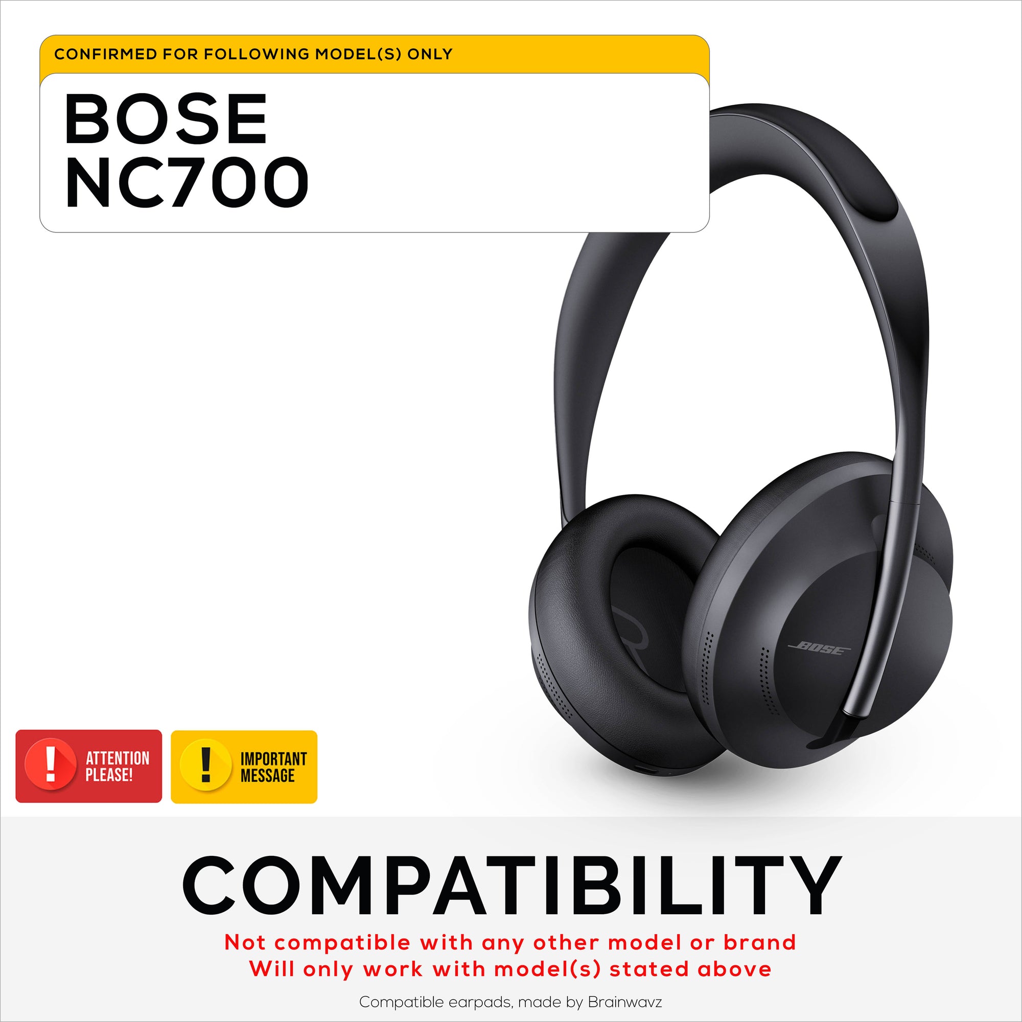 وسائد أذن بديلة Bose NC700 Hybrid مع جل وإسفنج ميموري وأقمشة مسامية وجلد بولي يوريثان ناعم