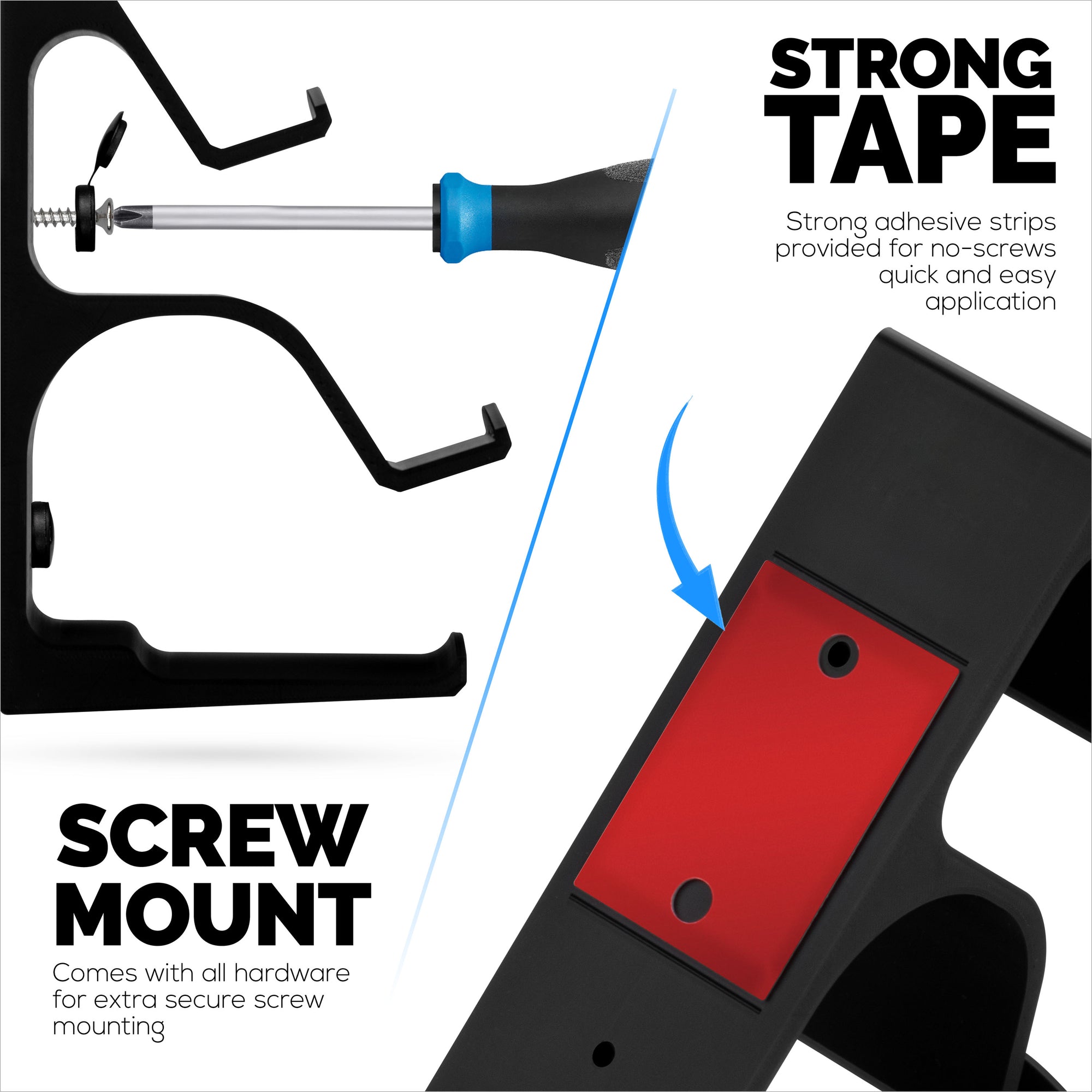 The Behemoth - Dual Game Controller & Hovedtelefonstativ Vægmonteringsholder - Designet til alle gamepads og headsets