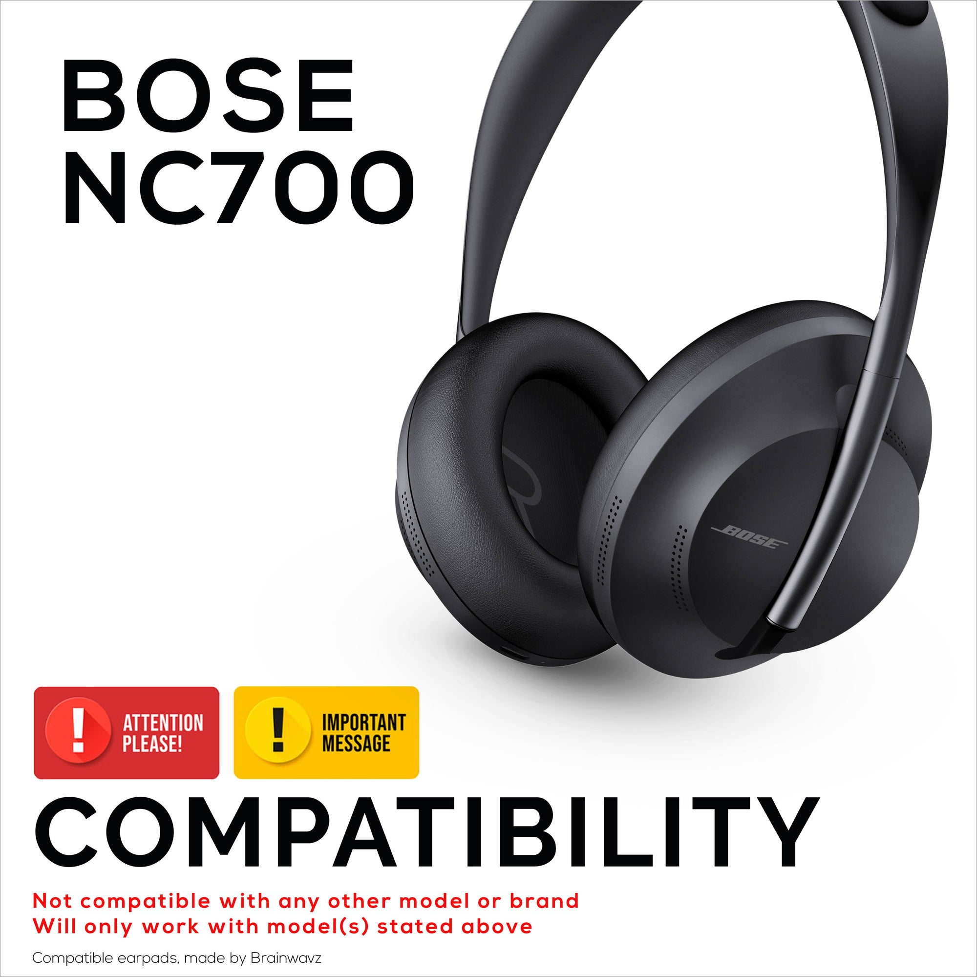 وسائد أذن من جلد الغنم لسماعات BOSE NC700، جودة عالية، جلد ناعم ووسادة أذن من إسفنج الذاكرة لمزيد من الراحة