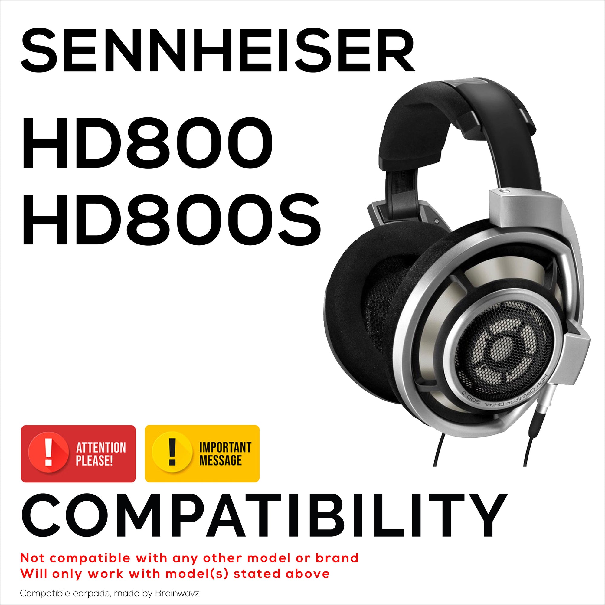 وسائد أذن من جلد الغنم لسماعات SENNHEISER HD800 وHD800S، جودة عالية، جلد حقيقي ناعم وإسفنج الذاكرة
