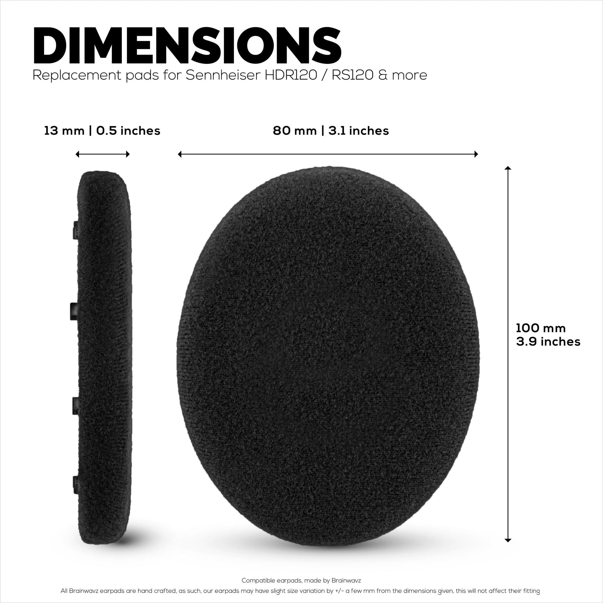 وسائد أذن قطيفة لسماعات SENNHEISER RS120، RS110، RS115، RS117، RS119 - وسادة أذن إسفنجية ناعمة - HDR 120، HDR100، HDR110، HDR117، HDR119