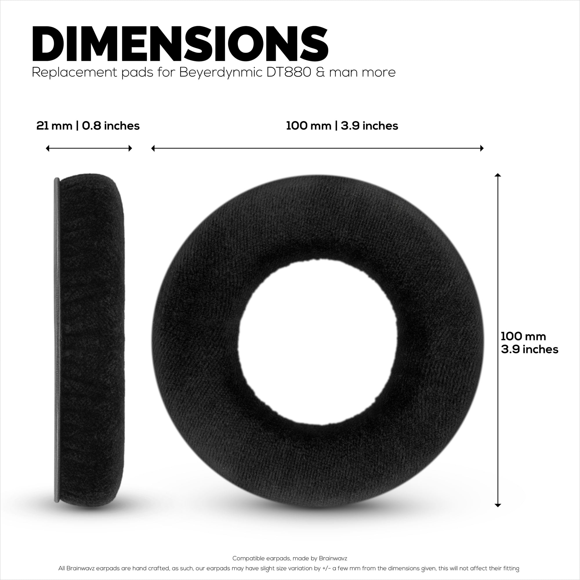 Velour ørepuder til BEYERDYNAMIC DT880, DT531, DT690, DT811, DT880 Series, DT911, DT931 & DT990 Series