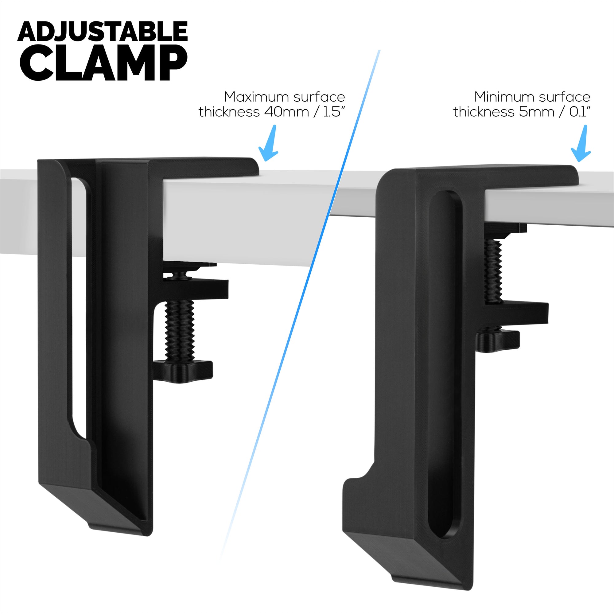 حامل كمبيوتر محمول لجانب المكتب، 1.2 بوصة / 31 مم، عرض قابل للتعديل، مثالي لأجهزة Macbook والسطح ولوحات المفاتيح والمحولات والأجهزة اللوحية والمزيد