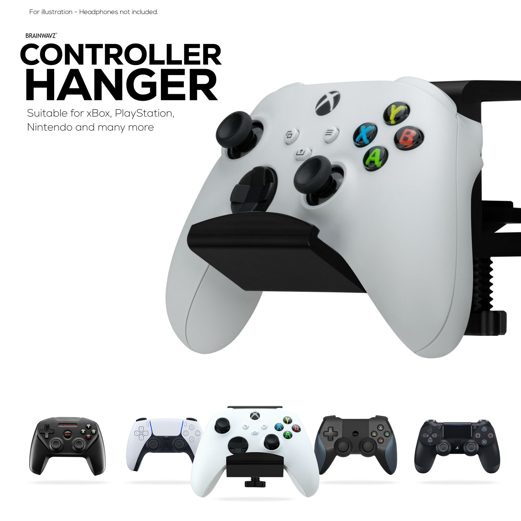 Desk Game Controller Holder Stand med justerbar klemme - Universal Design til XBOX, PS5, PS4, PC, Steelseries, Steam