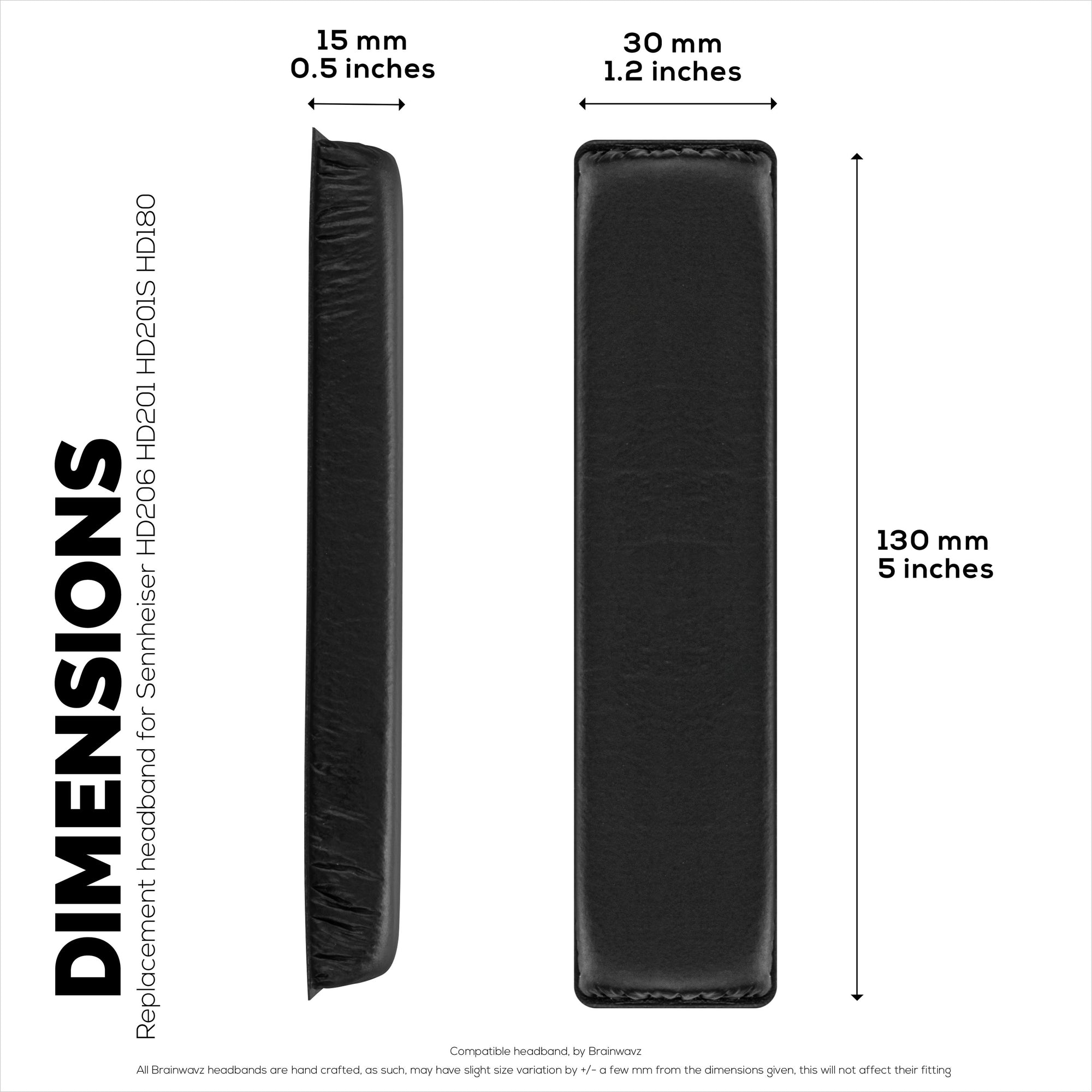 عصابة رأس بديلة لسماعات SENNHEISER HD201، HD180، HD201S وHD206 - وسادة وسادة من الجلد والفوم