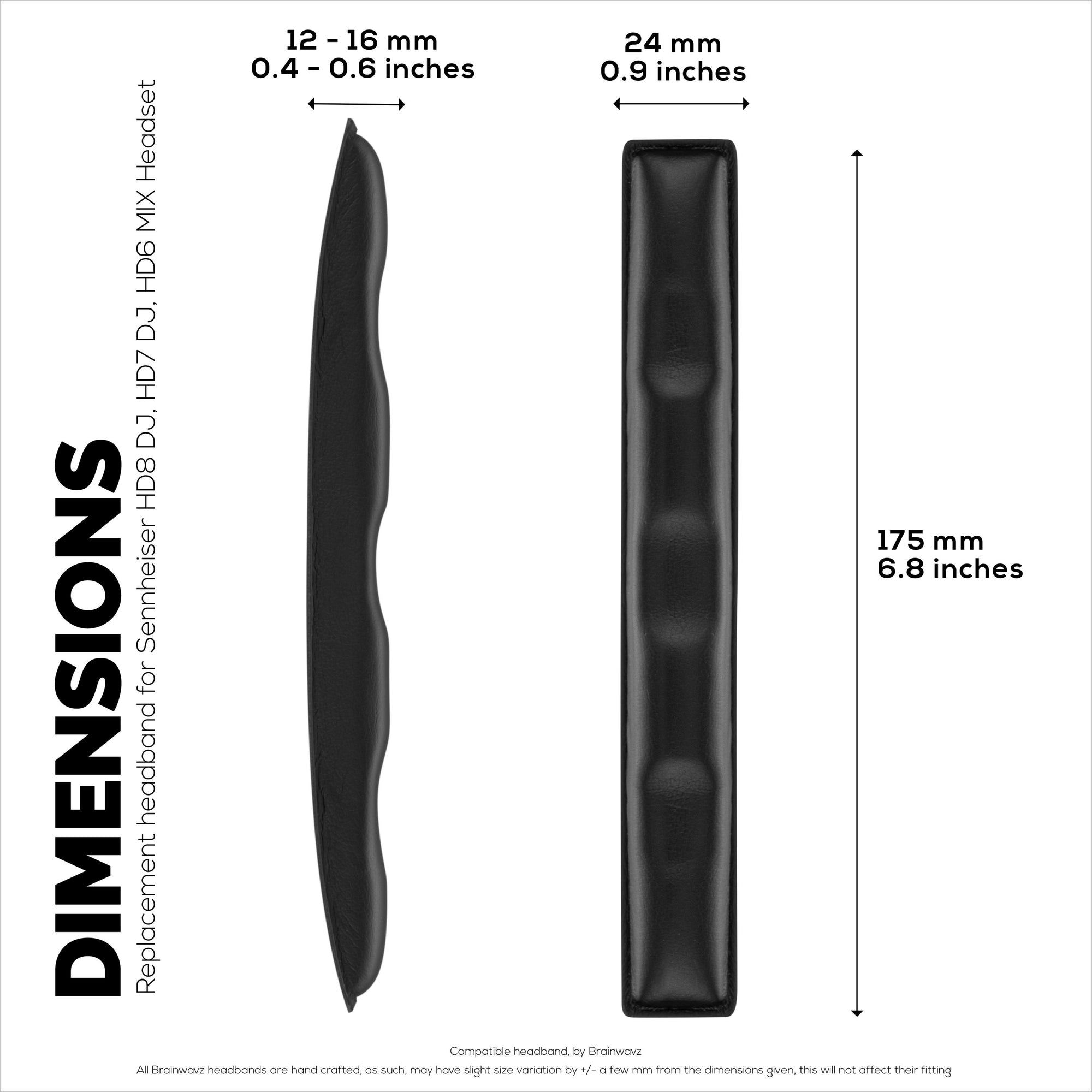 عصابة رأس بديلة لسماعات SENNHEISER HD8، HD8 DJ، HD8 MIX & HD6 - وسادة وسادة من جلد البولي يوريثان الناعم ووسادة إسفنجية الذاكرة