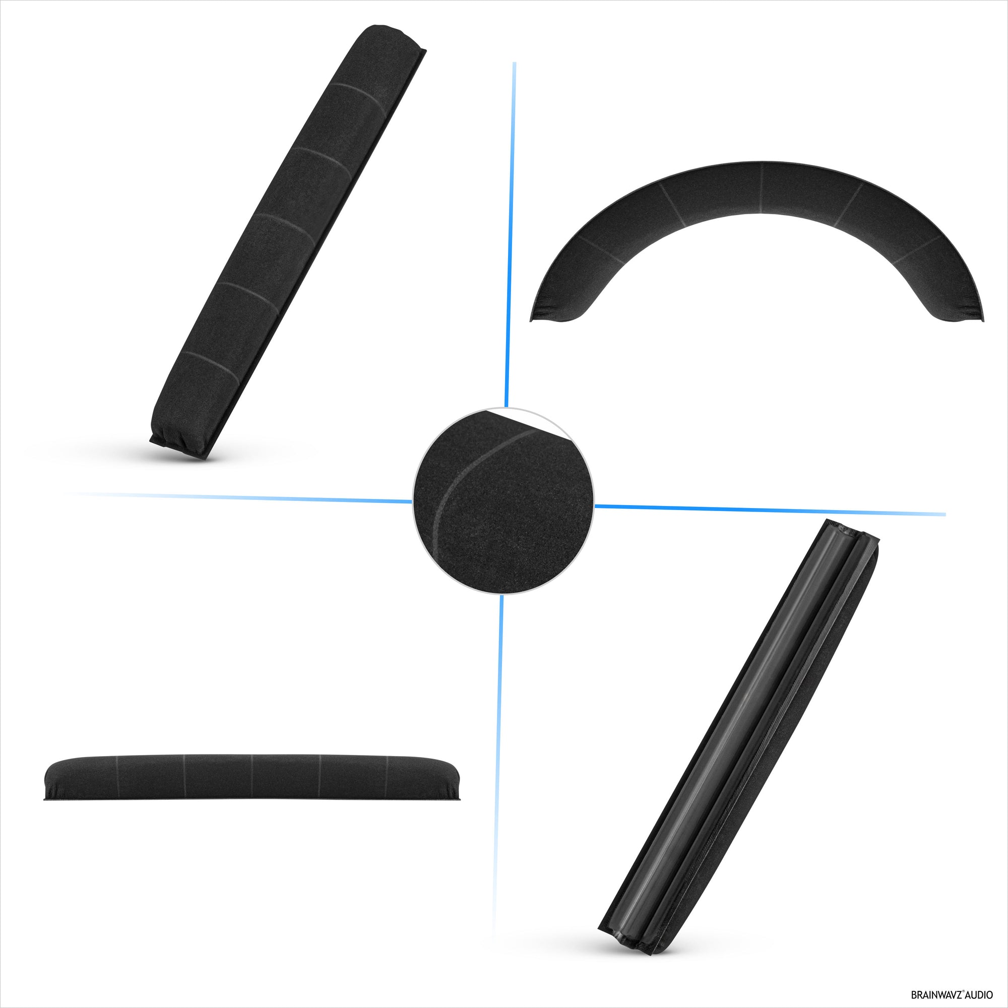 عصابة رأس بديلة لسماعات SENNHEISER HD700 - وسادة وسادة من جلد البولي يوريثان الناعم وإسفنج الذاكرة