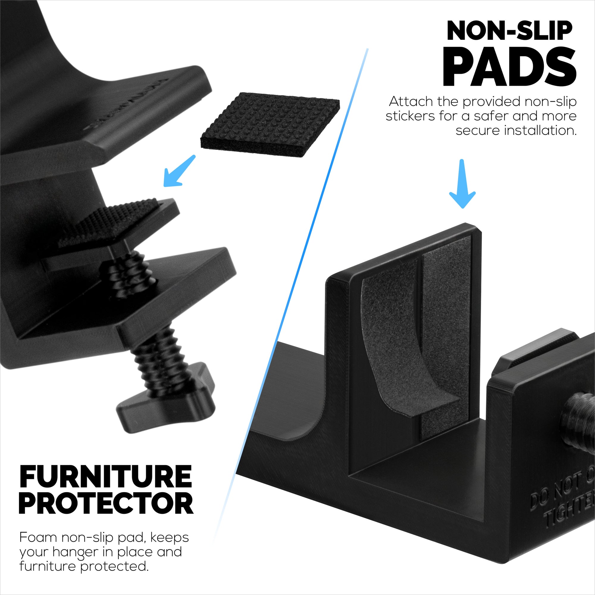 The Dillard - Side Desk Headphone Stand, Suitable for all Headsets, Clamps to Table