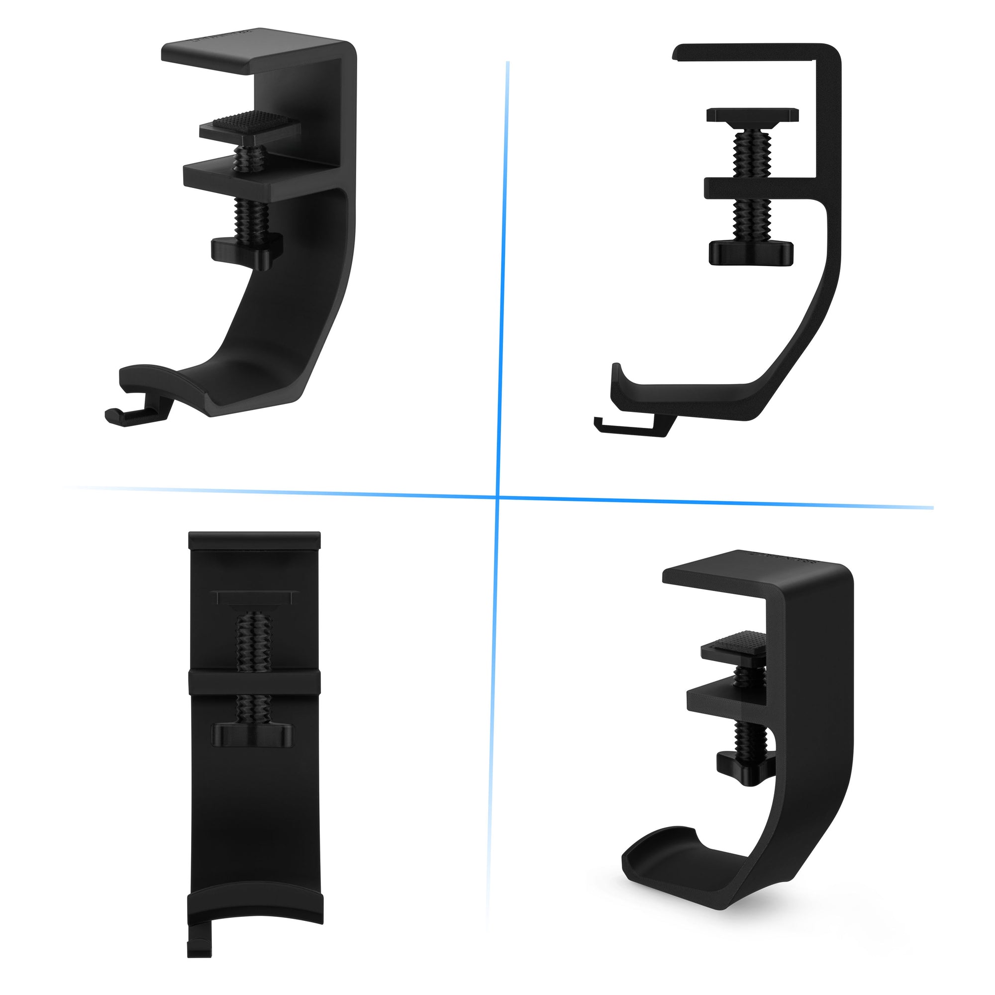 Brainwavz Claw - Stativ til ophæng til hovedtelefoner under skrivebordet, skruet på plads, let at installere med justerbar monteringsklemme, velegnet til alle headsets