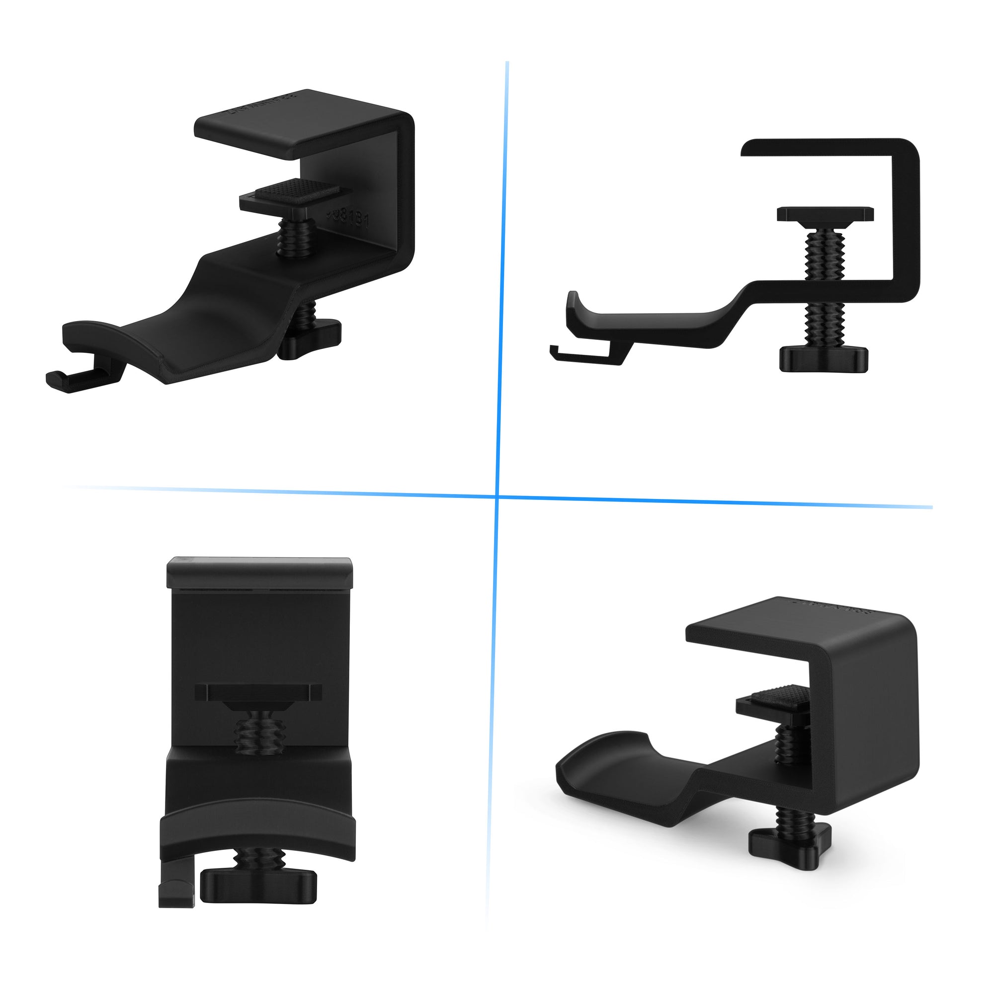 Brainwavz Paw - حامل حامل لسماعات الرأس تحت المكتب، برغي في مكانه، سهل التركيب مع مشبك تثبيت قابل للتعديل، مناسب لجميع سماعات الرأس