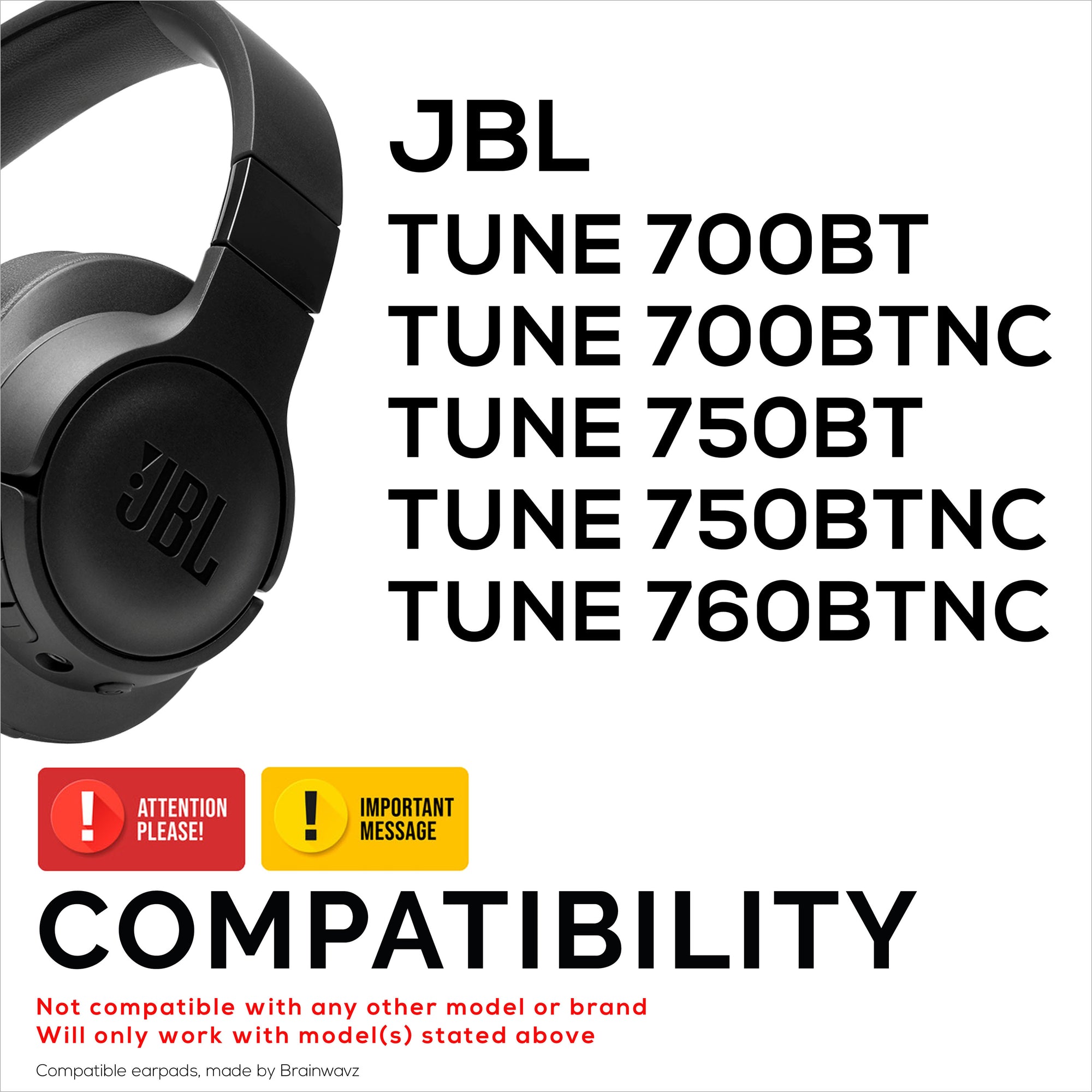 وسادات أذن هجينة لسماعات JBL TUNE 750BT وTUNE 760BTNC وTUNE 700BTNC وTUNE 700BT وTUNE 750BTNC، جل ناعم بارد، نسيج فائق النعومة، جلد بولي يوريثين ورغوة ذاكرة