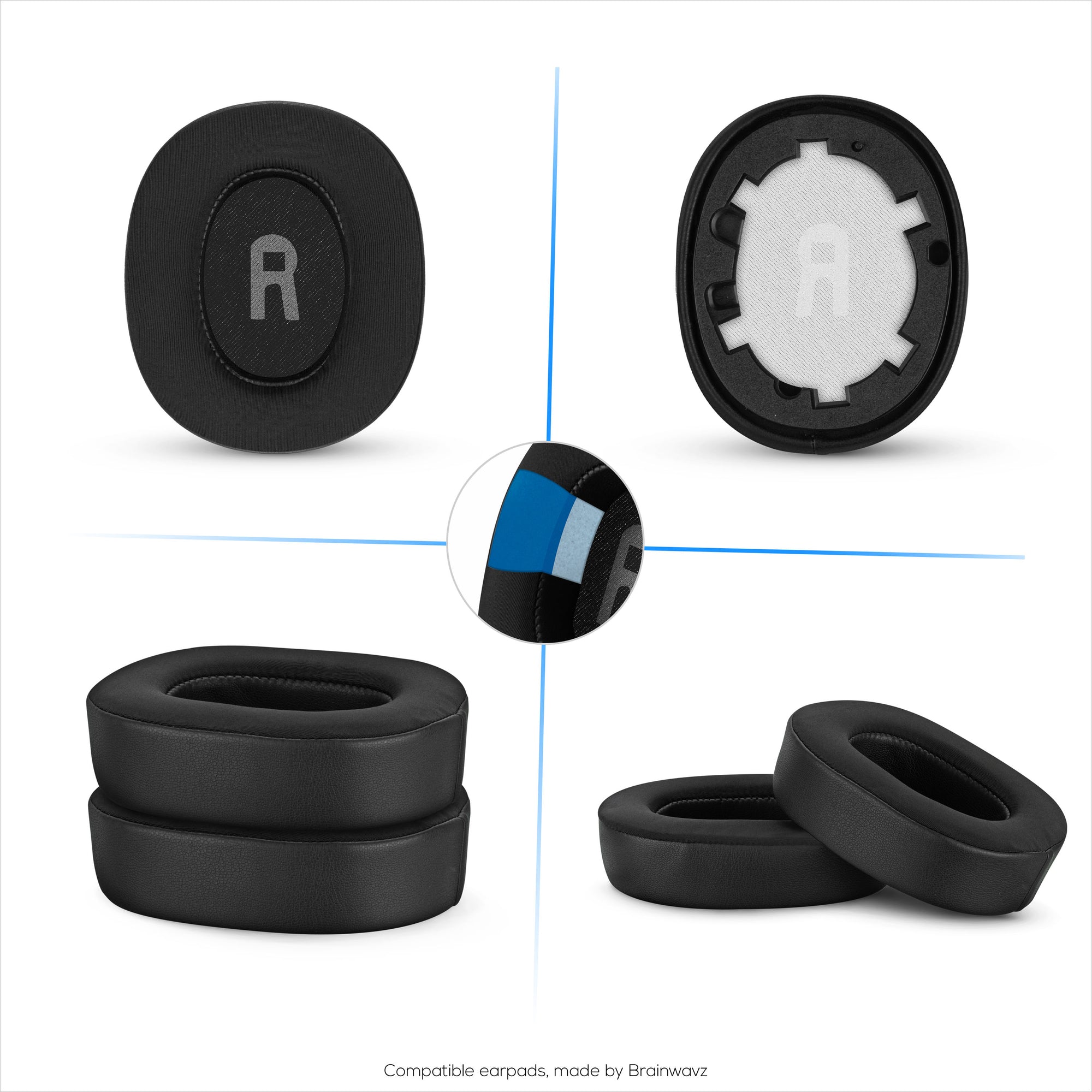 وسادات أذن هجينة لسماعات JBL TUNE 750BT وTUNE 760BTNC وTUNE 700BTNC وTUNE 700BT وTUNE 750BTNC، جل ناعم بارد، نسيج فائق النعومة، جلد بولي يوريثين ورغوة ذاكرة