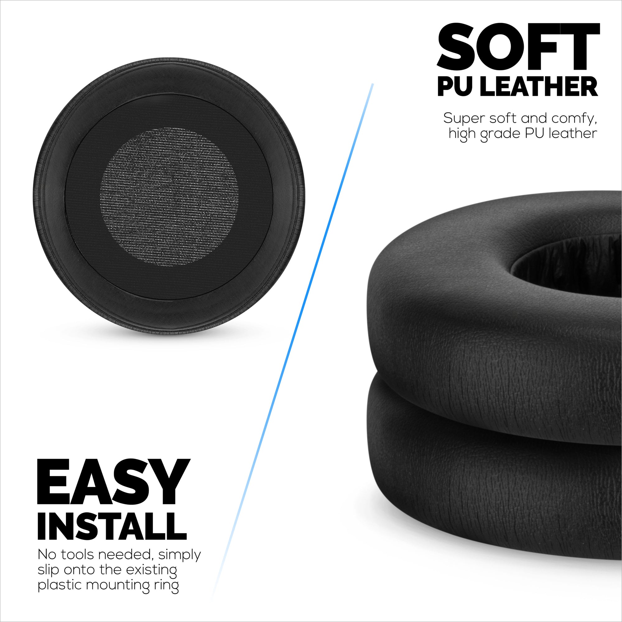 وسائد أذن بديلة لسماعات الرأس AKG K240 وK241 وK270 وK271 وK272 وK550 وK551 وK553 MKII MKIII - جلد صناعي ناعم ورغوة ذاكرة