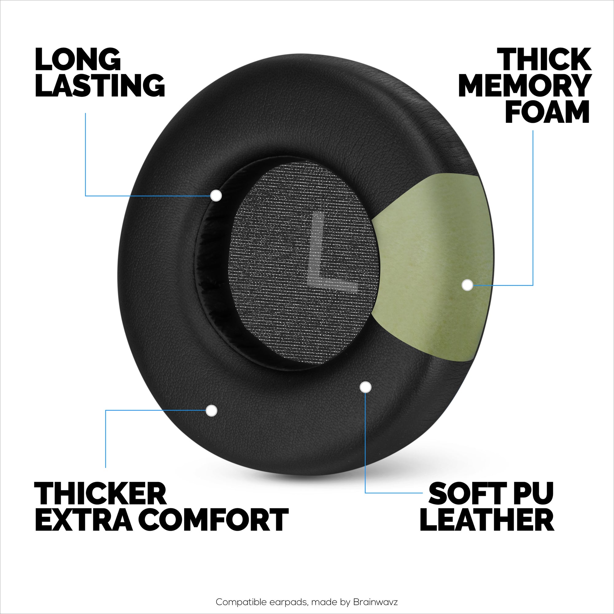 وسائد أذن بديلة لسماعات الرأس AKG K240 وK241 وK270 وK271 وK272 وK550 وK551 وK553 MKII MKIII - جلد صناعي ناعم ورغوة ذاكرة