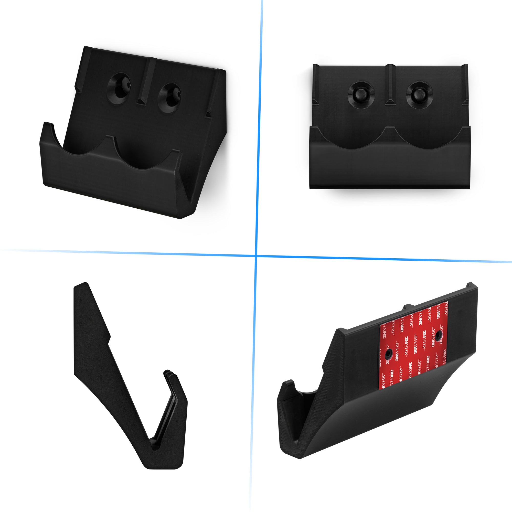 حامل عرض مزدوج للفأرة يتم تثبيته على الحائط - يتسع لفئران الألعاب وأغلب أحجام الفئران، مع خيارات التثبيت بالبراغي أو اللصق