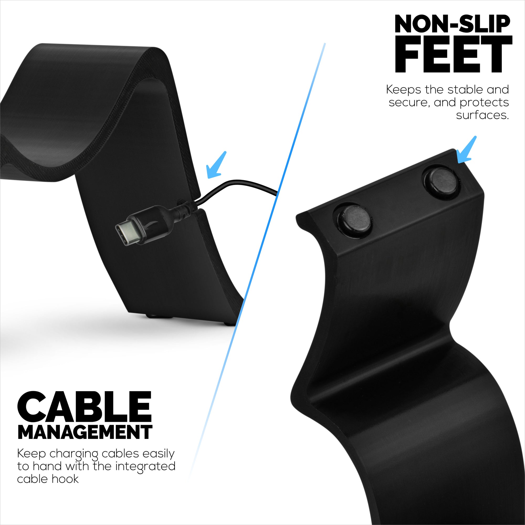 حامل وحدة تحكم الألعاب المكتبية - تصميم موجة أنيق وبسيط، مناسب لأجهزة PS5 وXbox وSwitch والكمبيوتر الشخصي ولوحات الألعاب القديمة