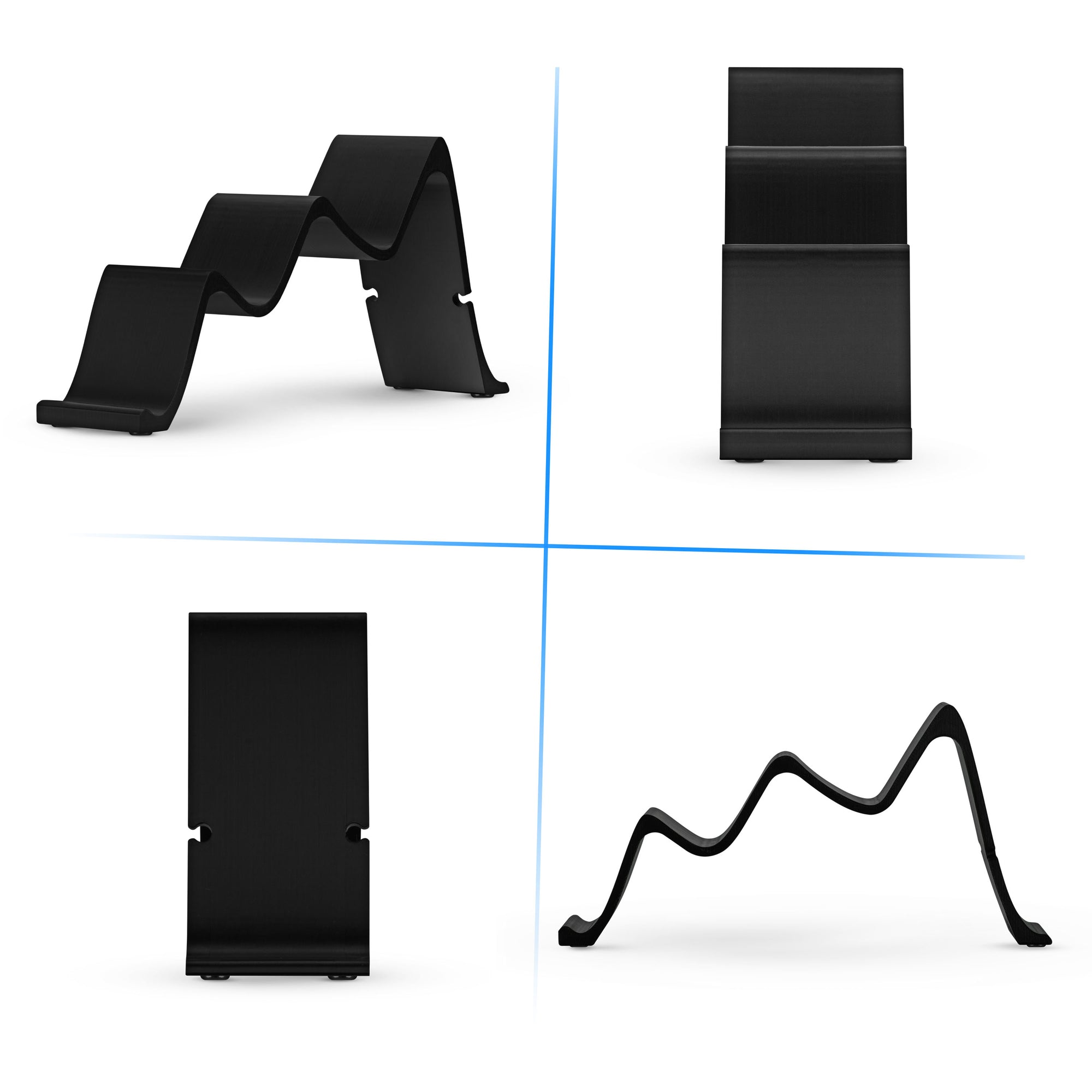 حامل وحدة تحكم الألعاب المزدوجة لسطح المكتب - تصميم موجة أنيق وبسيط، مناسب لأجهزة PS5 وXbox وSwitch والكمبيوتر الشخصي ولوحات الألعاب القديمة