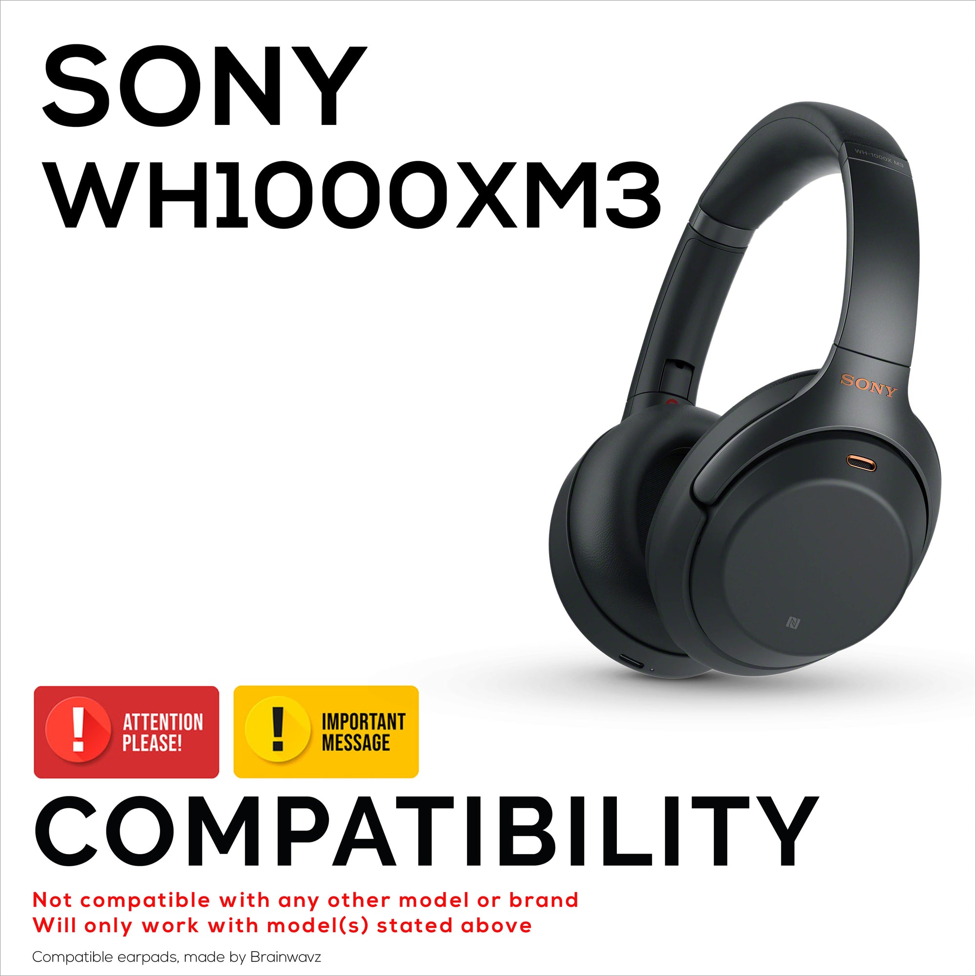 وسادات أذن جل هجينة لسماعات Sony WH-1000XM3، جل بارد، نسيج فائق النعومة، جلد بولي يوريثين ورغوة ذاكرة سميكة