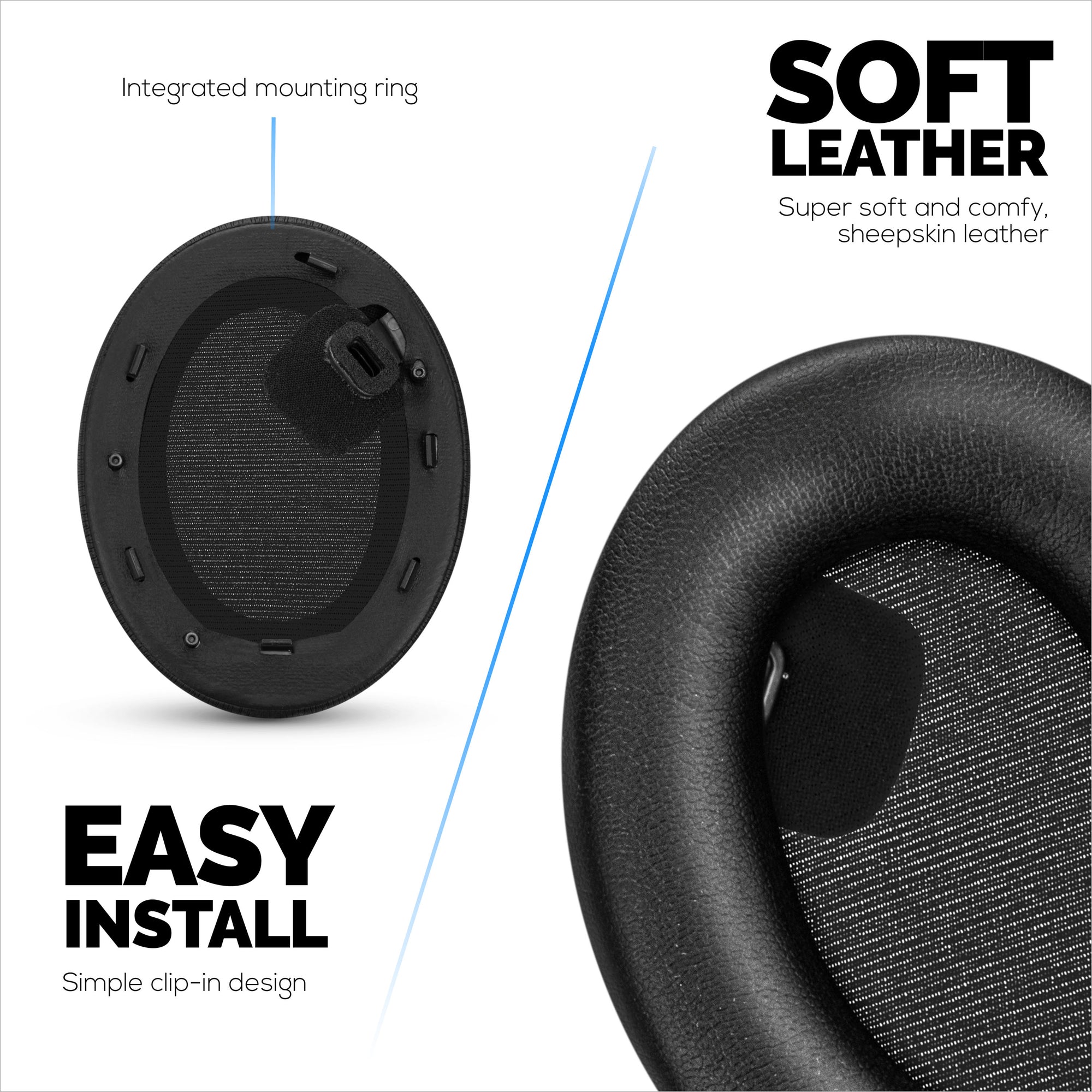 משטחי אוזניות מעור כבש לאוזניות Sony WH-1000XM4, עור אמיתי רך, קצף זיכרון נוחות במיוחד, עמידות ועמידה לאורך זמן