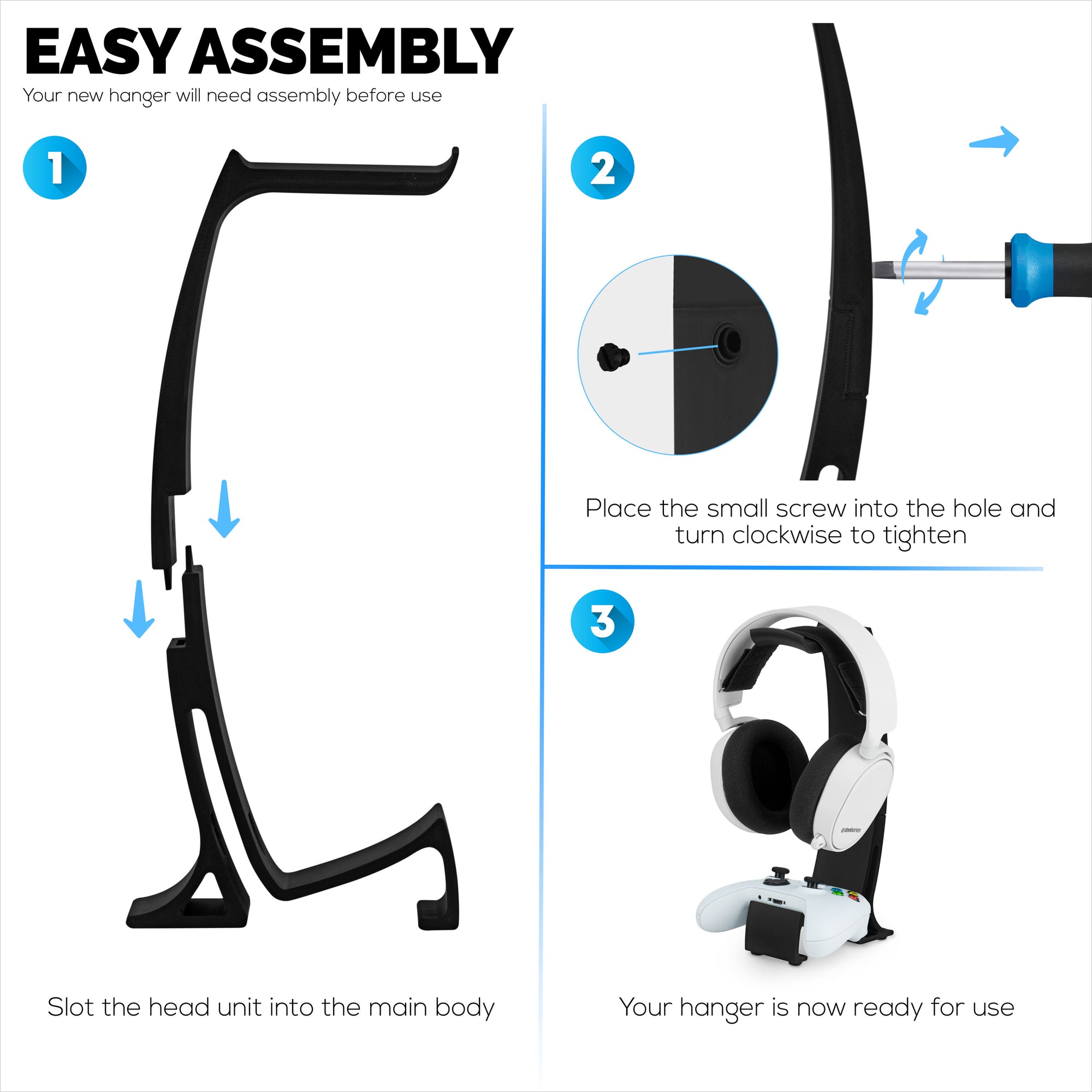 حامل سماعة الرأس وحامل وحدة تحكم الألعاب - حامل سماعة رأس أنيق وحامل وحدة تحكم الألعاب لأجهزة Xbox وPlayStation وNintendo وLegacy وRetro والمزيد