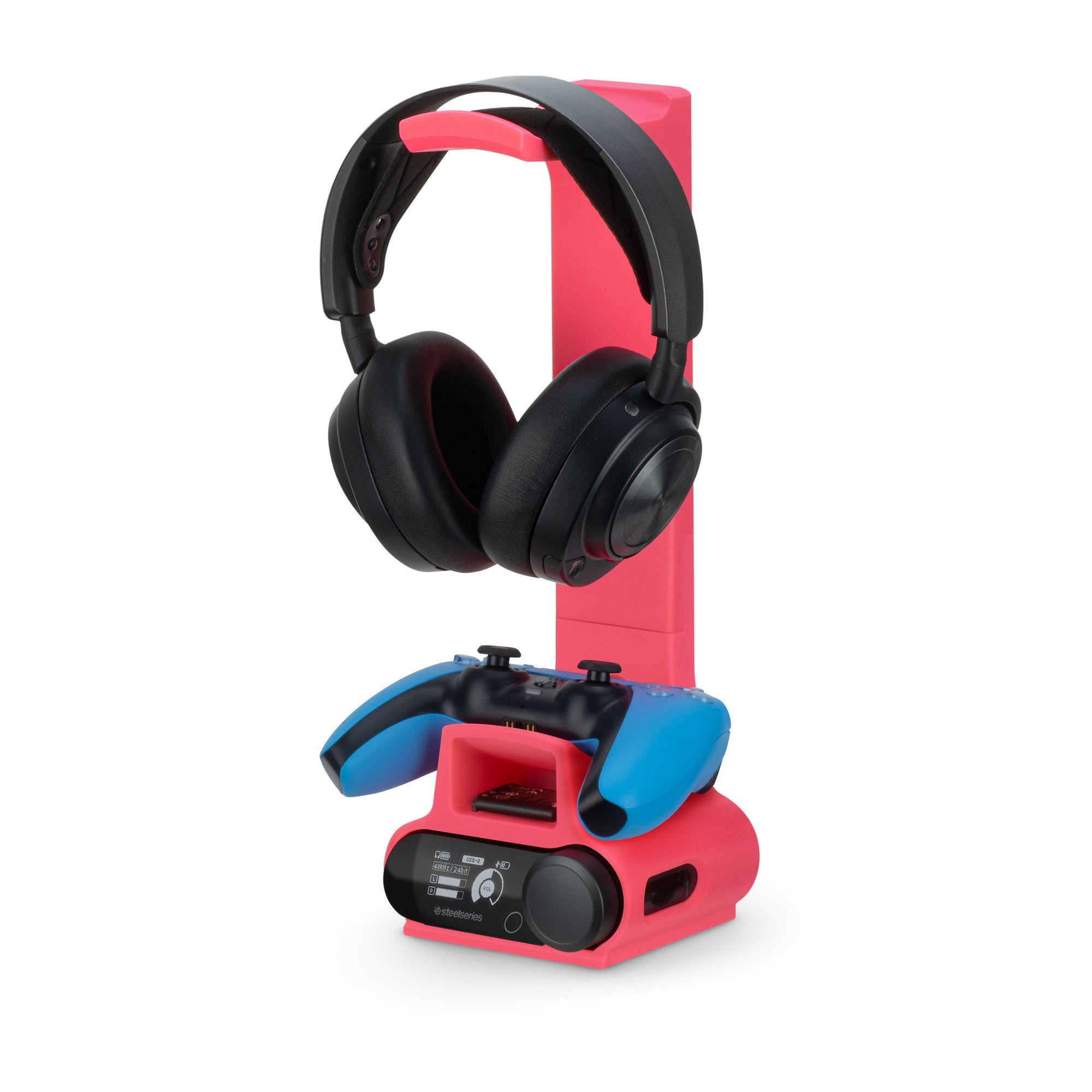 حامل سماعة الرأس ووحدة التحكم في الألعاب مصمم لسماعات الرأس اللاسلكية Steelseries Arctis Nova Pro مع قاعدة للمحطة الأساسية اللاسلكية