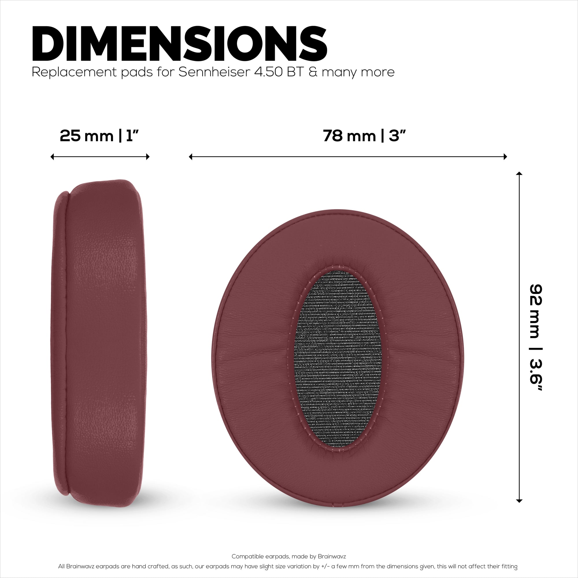 وسادات أذن بديلة لسماعات Sennheiser HD4.50BT و HD4.50BTNC و HD450BT و HD4.50SE و HD4.40BT و HD4.30G و HD4.20S و HD458BT و HD450 و HD400S و HD 350BT. مصنوعة من جلد PU ناعم مع إسفنج ميموري فوم.