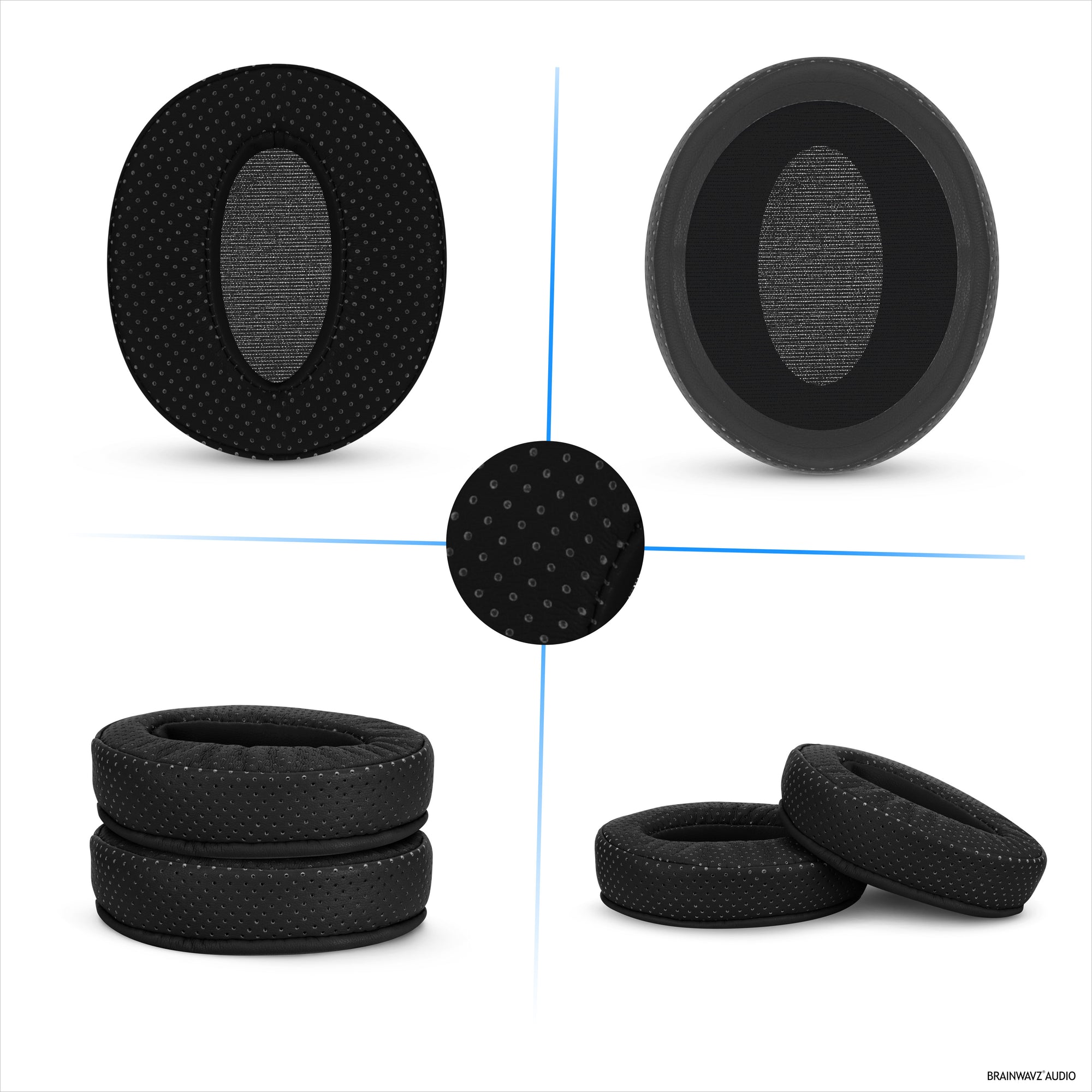 وسادات أذن بديلة مثقبة لسماعات Sennheiser HD 4.50، HD 350BT، HD 4.40BT، HD 4.50BT، HD 4.50BTNC، HD 450BT. مصنوعة من جلد البولي يوريثان الناعم وإسفنج الذاكرة.