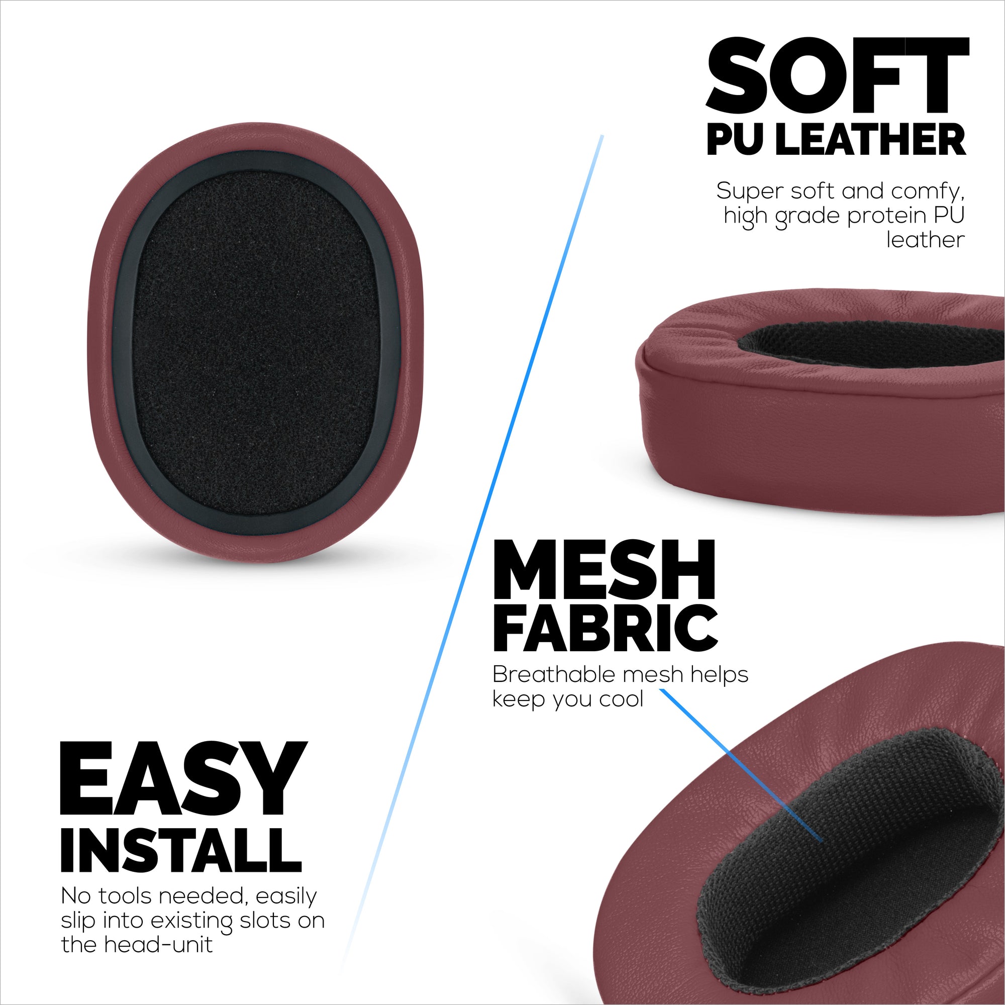 Replacement Earpads for Skullcandy Crusher Wireless, Hesh 3/ANC/EVO, Venue ANC & More - Extra Comfortable Foam, Durability and Noise Isolation