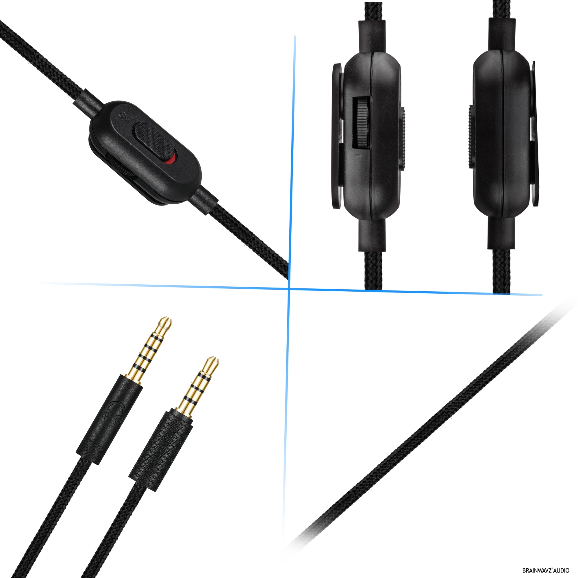 Replacement Audio Cable Compatible with Logitech G Pro, G Pro X, G433, G233 – Inline Remote with Mute & Volume Control