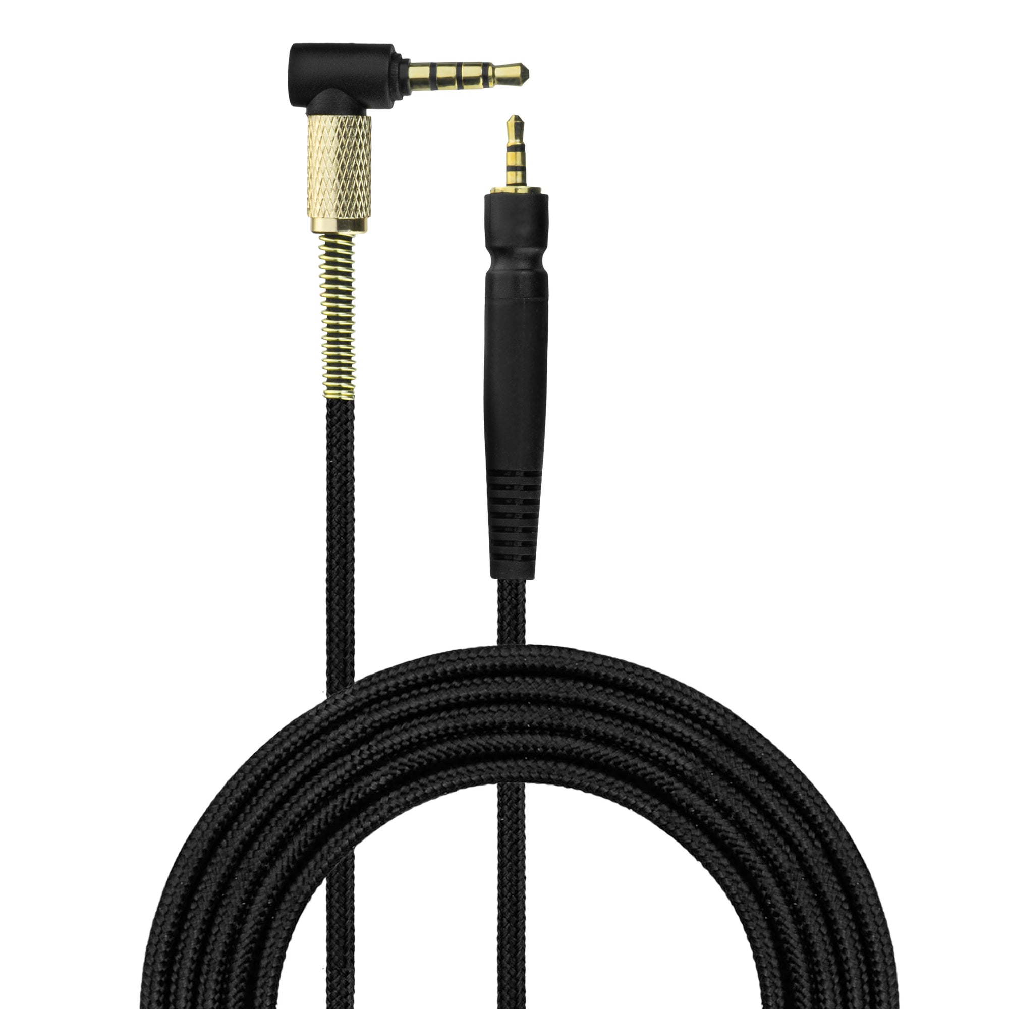 Replacement Audio Cable Compatible with Sennheiser GSP300, GSP350, GSP600 – Braided Nylon Cord, 3.5mm Right-Angle & 2.5mm Gold Plated Jacks