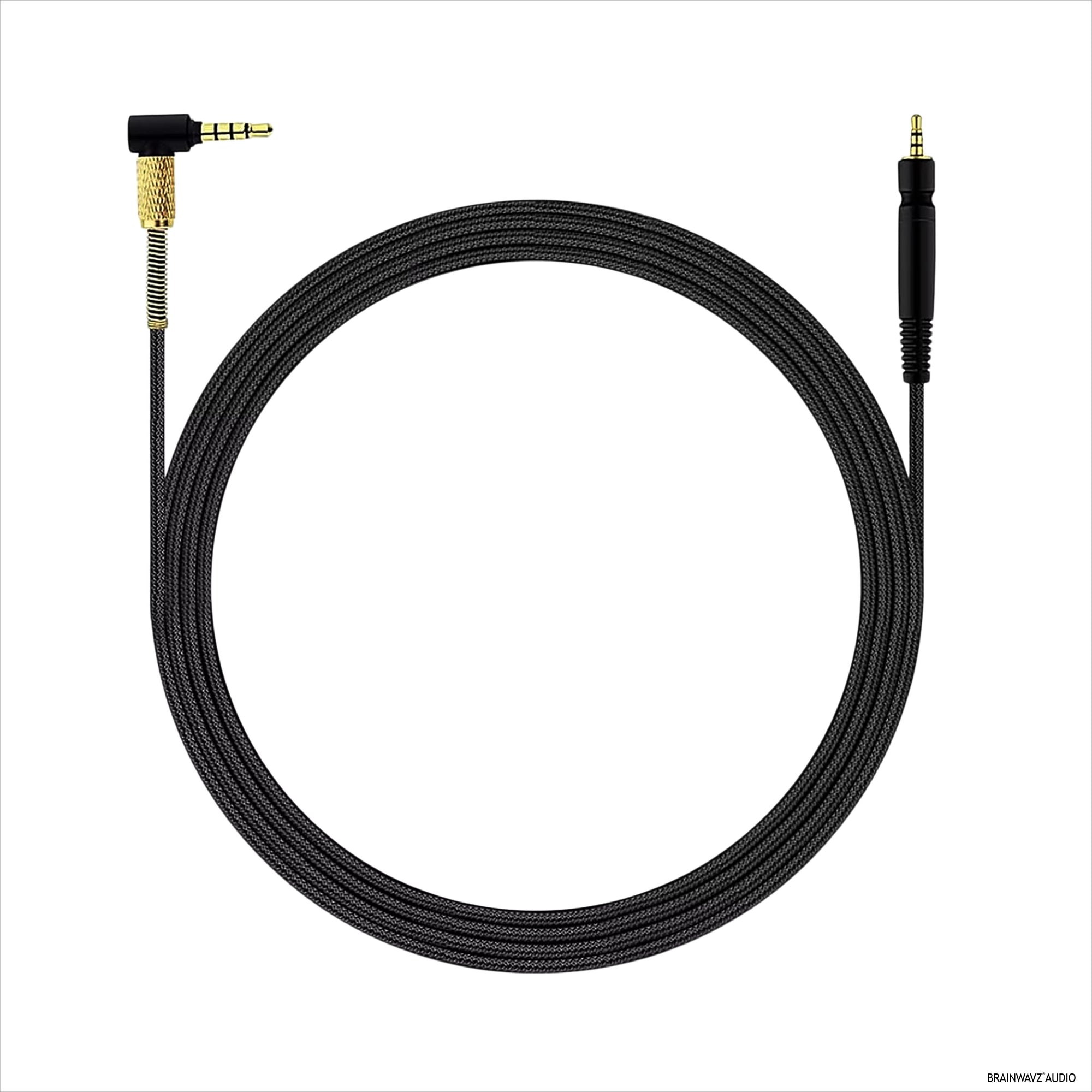 Replacement Audio Cable Compatible with Sennheiser GSP300, GSP350, GSP600 – Braided Nylon Cord, 3.5mm Right-Angle & 2.5mm Gold Plated Jacks