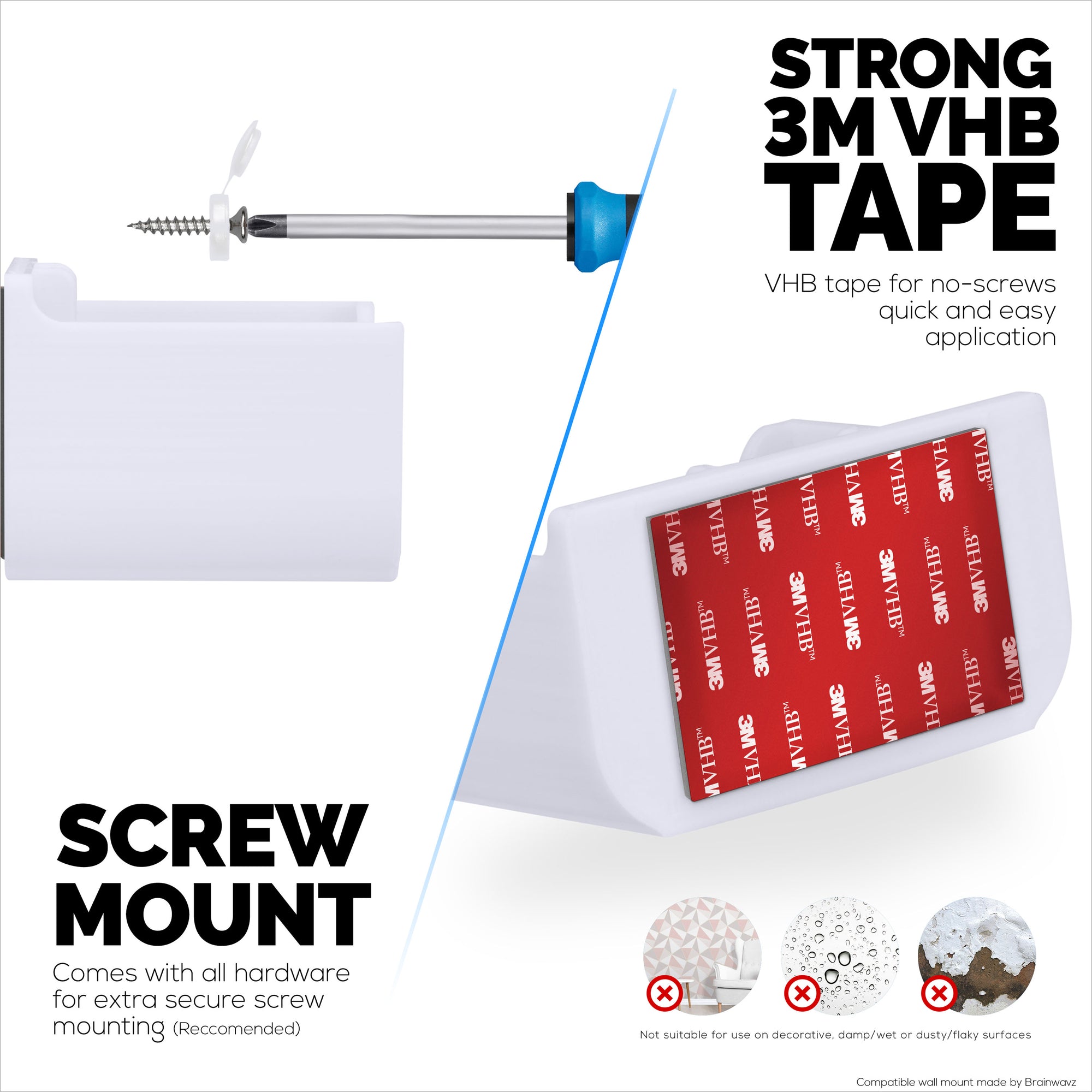 حامل لاصق على الحائط لجهاز توجيه Netgear Orbi RBK13، لاصق VHB قوي، سهل التركيب، يقلل التداخل ويزيد النطاق، يلتصق بالتركيب المسماري