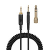 Replacement Coiled Cable for Sennheiser HD598, HD558, HD518, HD598Cs, HD599, HD569 &amp; HD579 headsets, w/ 6.35mm Adapter - 1.2M - 4M / 4ft - 12ft
