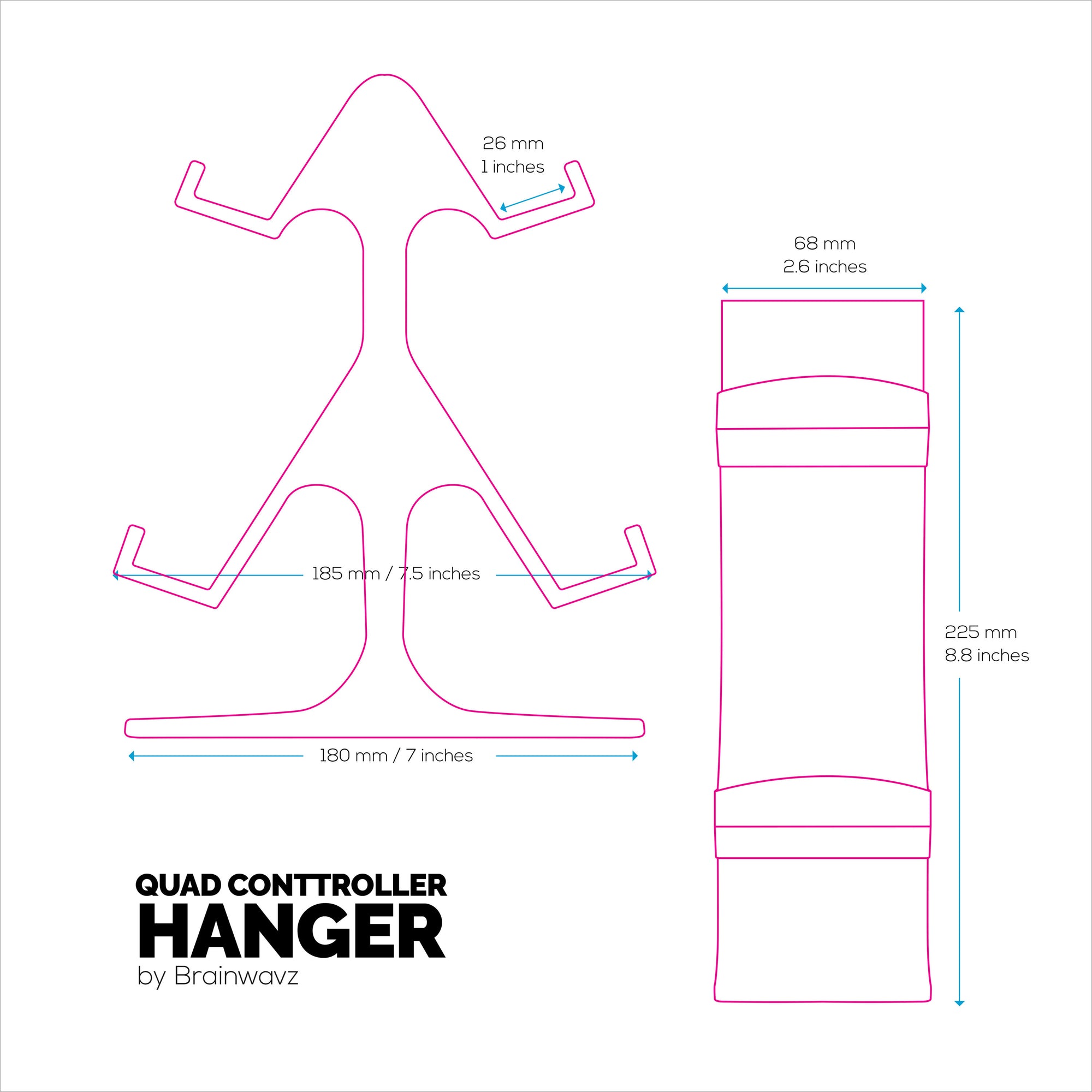 حامل رباعي لوحدات تحكم الألعاب للمكاتب، تصميم بديهي، مناسب لجميع وحدات التحكم في الألعاب، مثالي للمكاتب والطاولات الجانبية، يقلل من الفوضى ويعرض معداتك بشكل أفضل