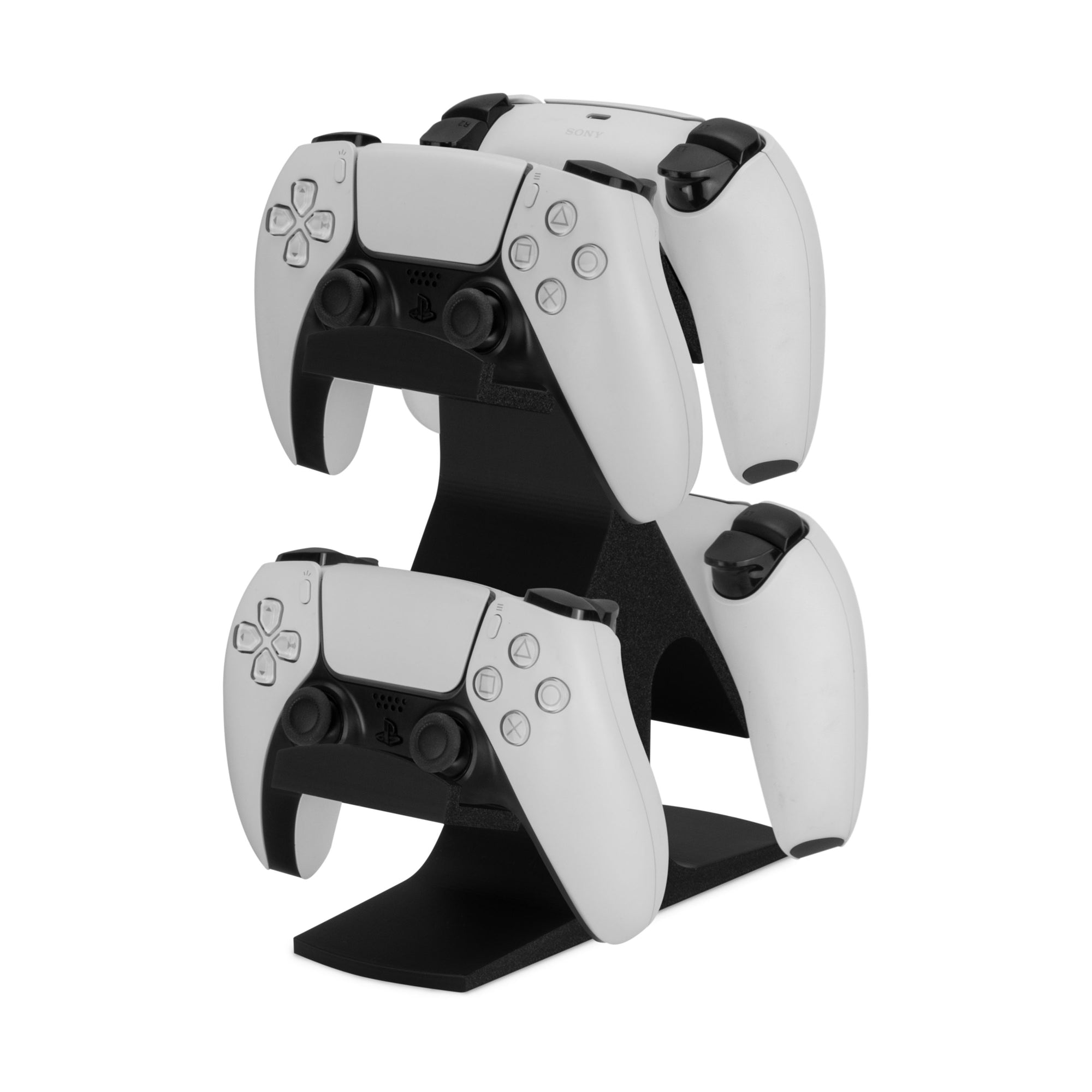 حامل رباعي لوحدات تحكم الألعاب للمكاتب، تصميم بديهي، مناسب لجميع وحدات التحكم في الألعاب، مثالي للمكاتب والطاولات الجانبية، يقلل من الفوضى ويعرض معداتك بشكل أفضل