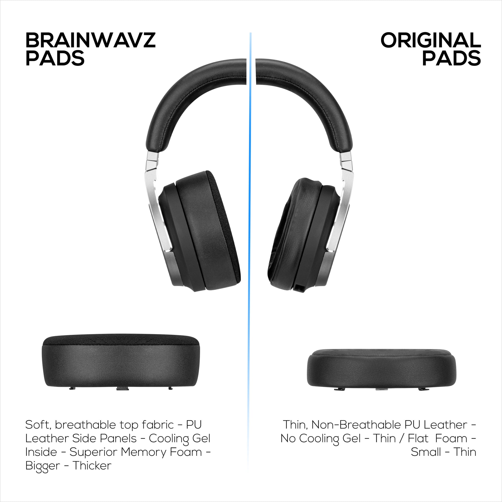 وسائد أذن هجينة لسماعات الألعاب Corsair Virtuoso RGB (لاسلكية/XT/SE) - جل تبريد، إسفنج الذاكرة، متين، سميك وعازل للصوت