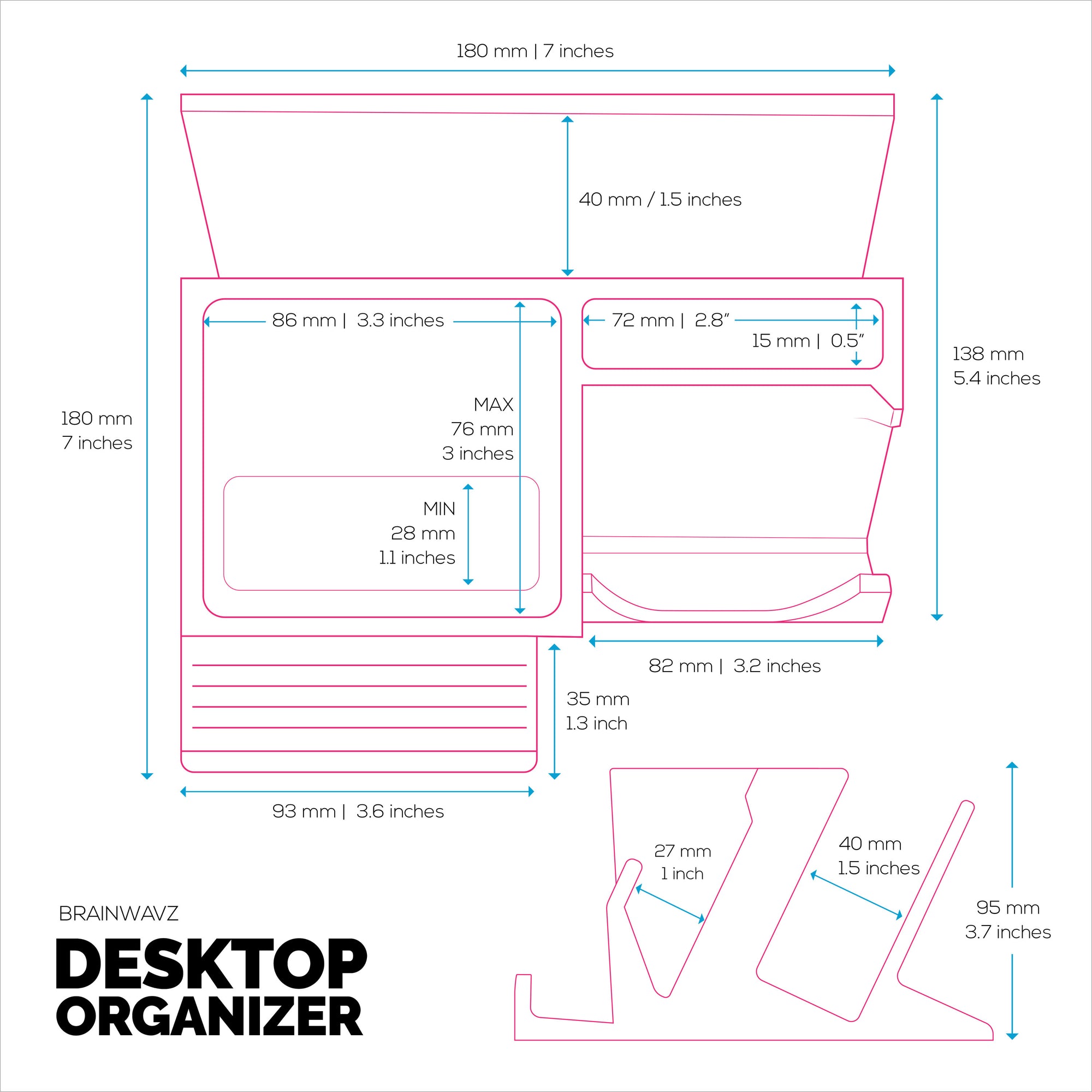 حامل لوحة مفاتيح سطح المكتب والماوس والهاتف مع مساحة تخزين ثابتة، مناسب للوحات المفاتيح الصغيرة أو الكبيرة والأجهزة اللوحية وفئران الألعاب والمكاتب