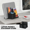 Laptop Stand for Desk with Pen Holder &amp; Phone Stand - All In One Organizer, Reduce Desktop Clutter